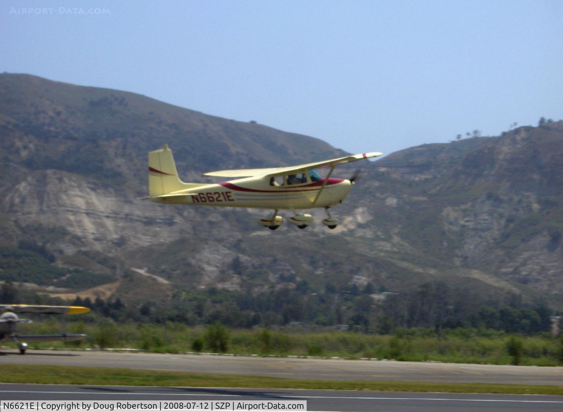 N6621E, 1959 Cessna 175 Skylark C/N 56121, 1959 Cessna 175 SKYLARK, Continental geared GO-300-E 175 Hp, different paint from last photographed, takeoff climb Rwy 22
