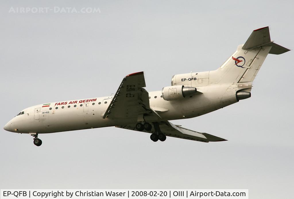EP-QFB, 2003 Yakovlev Yak-42D C/N 4520422003019, Fars Air Queshm