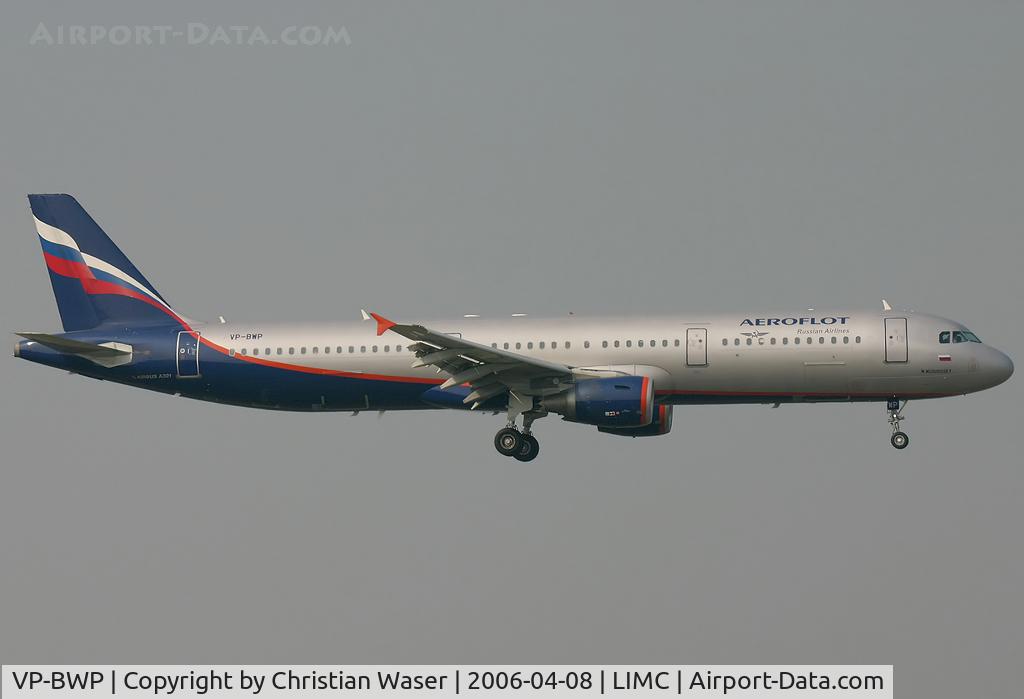 VP-BWP, 2004 Airbus A321-211 C/N 2342, Aeroflot