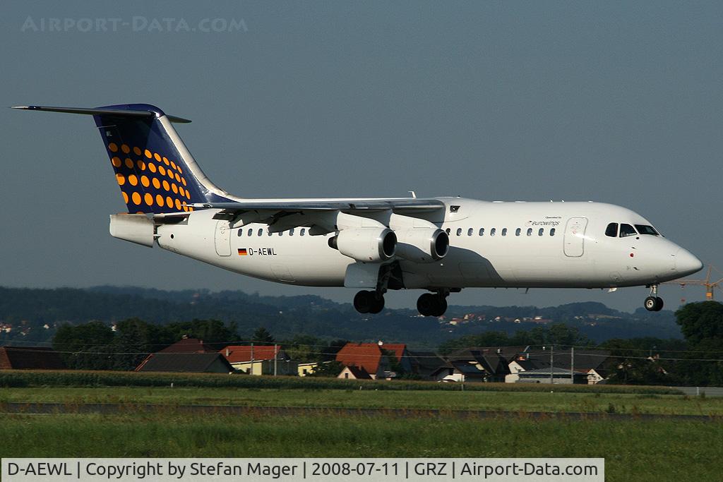 D-AEWL, 1989 British Aerospace BAe.146-300 C/N E3123, Eurowings arriving from FRA