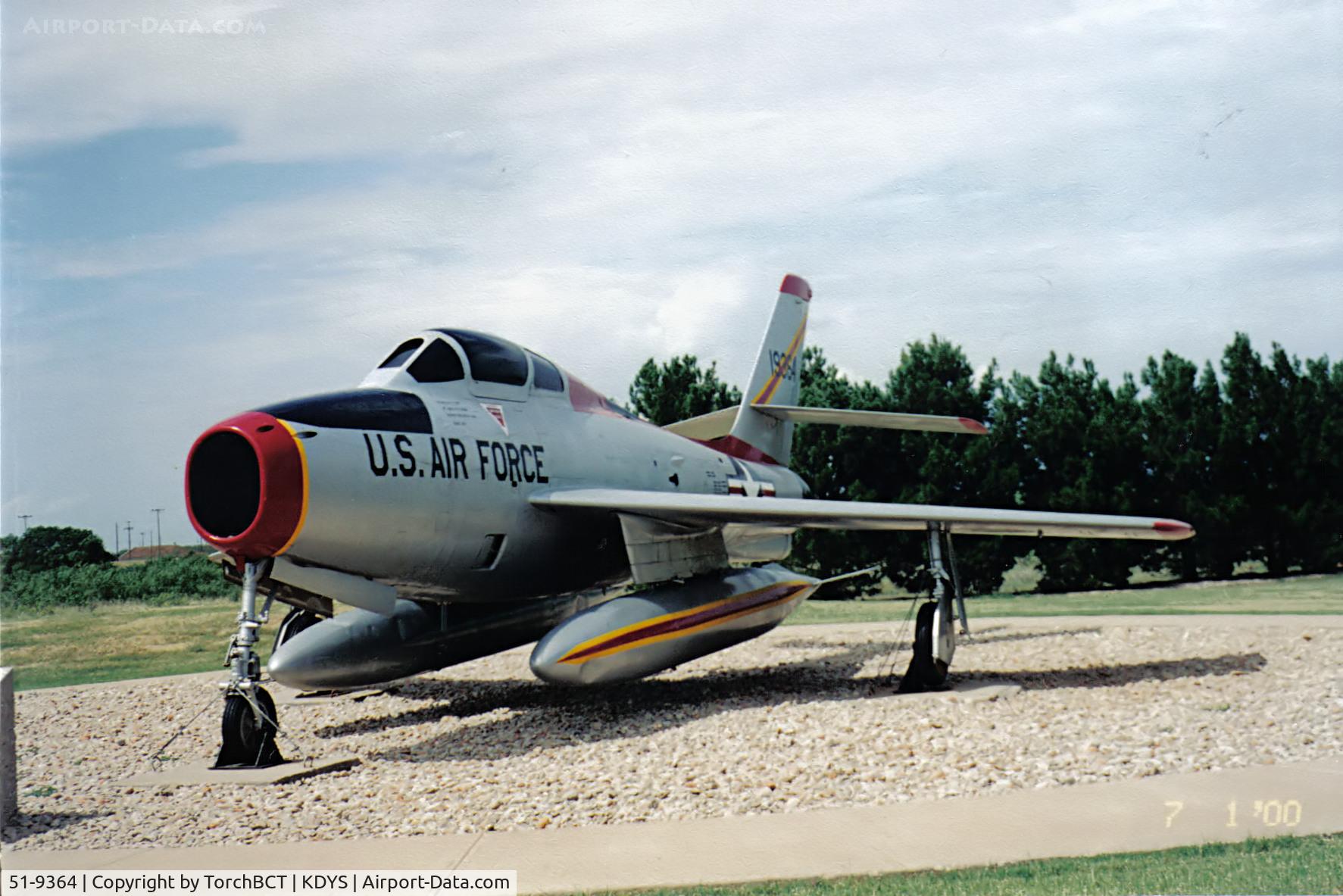 51-9364, 1951 General Motors F-84F Thunderstreak C/N Not found 51-9364, GM Thunderstreak @ Dyess Linear Air Park