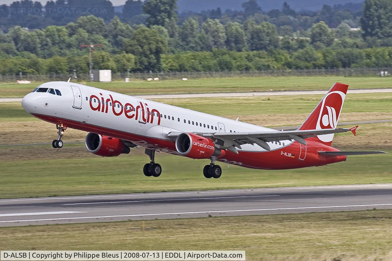 D-ALSB, 2003 Airbus A321-211 C/N 1994, Taking off from rwy 23L in her new Air Berlin livery.