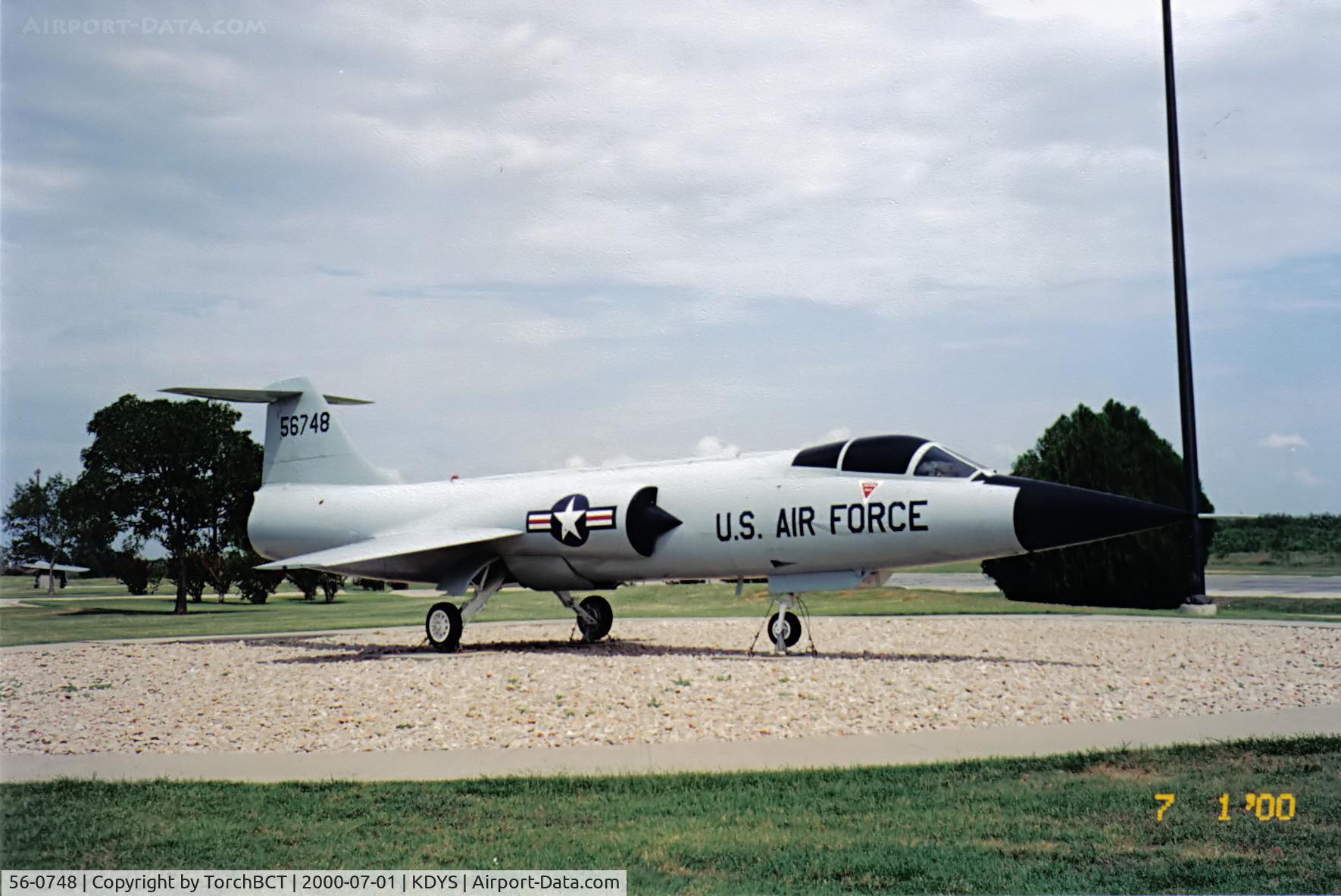 56-0748, 1956 Lockheed F-104A Starfighter C/N 183-1036, Starfighter @ Dyess Air Park