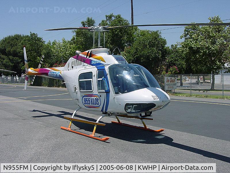 N955FM, 1979 Bell 206B JetRanger C/N 2639, N955FM KLOS Bell 206 BIII on the line @ KWHP