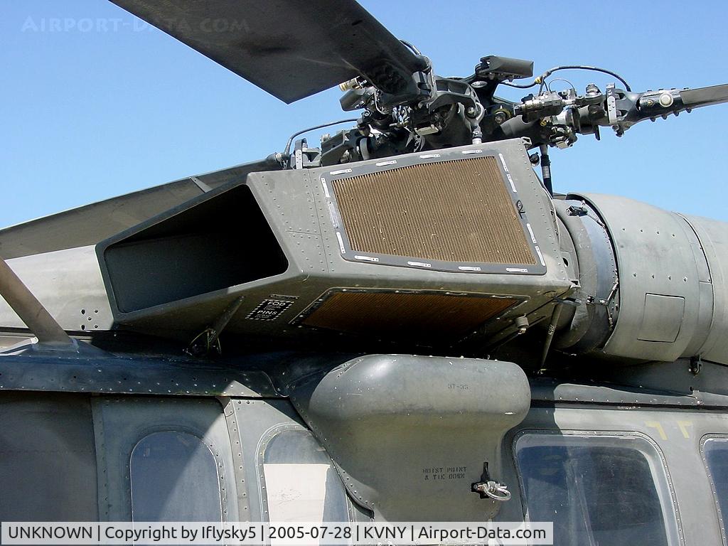 UNKNOWN, , US ARMY UH-60 @ KVNY close up of the sand filter and rotorhead