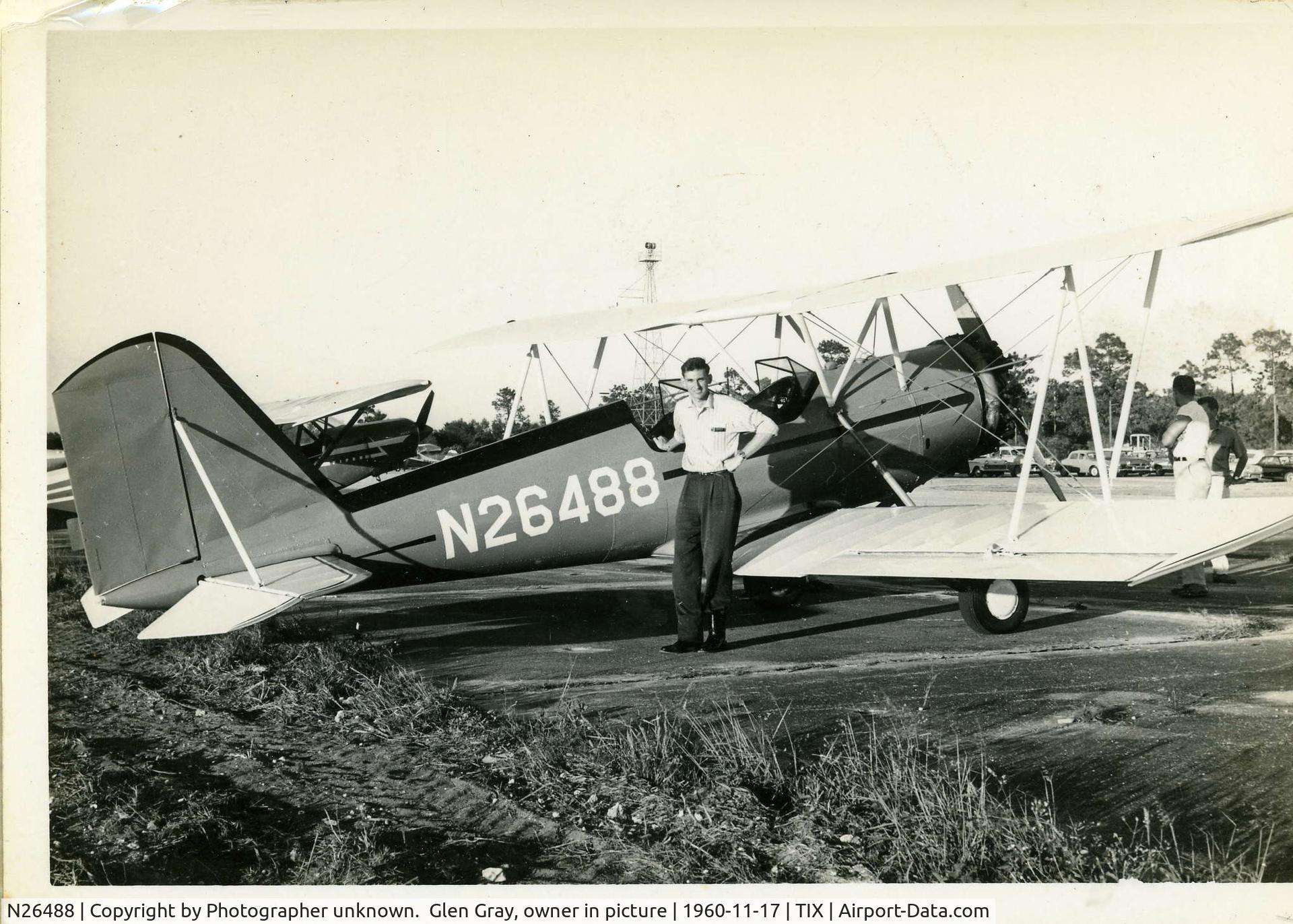 N26488, 1941 Meyers OTW-160 C/N 41, Flown from Hershey, PA to Titusville-Cocoa, Florida, 1961