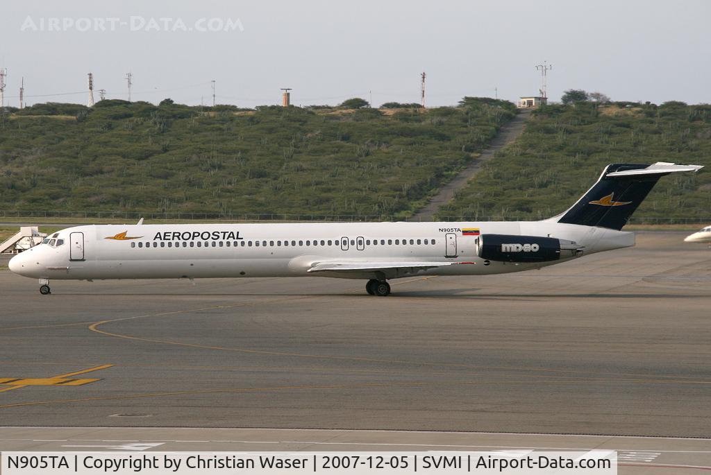 N905TA, 1990 McDonnell Douglas MD-82 (DC-9-82) C/N 49905, Aeropostal