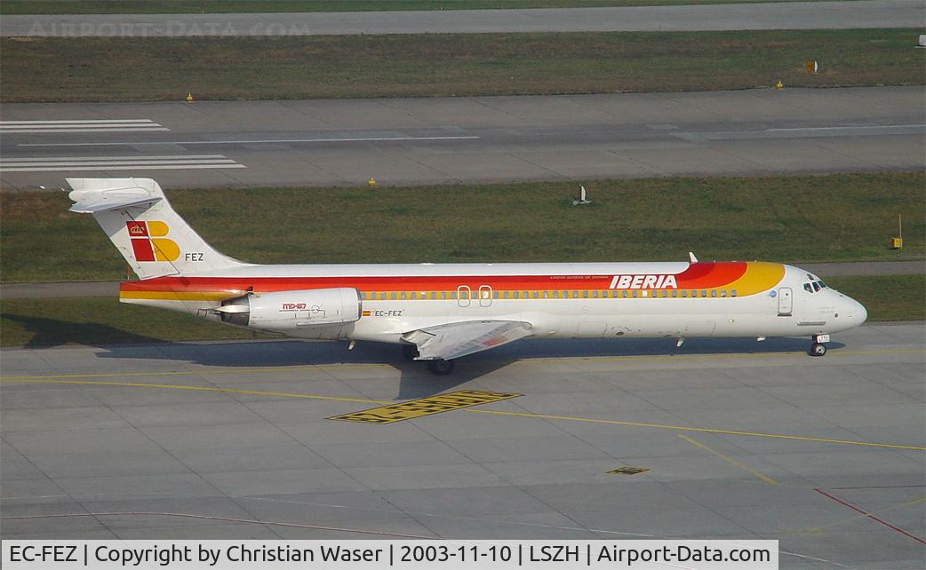 EC-FEZ, 1991 McDonnell Douglas MD-87 (DC-9-87) C/N 53207, Iberia