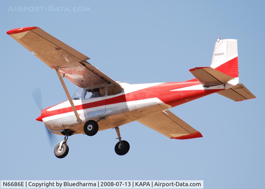 N6686E, 1959 Cessna 175 Skylark C/N 56186, On final approach to 17L.