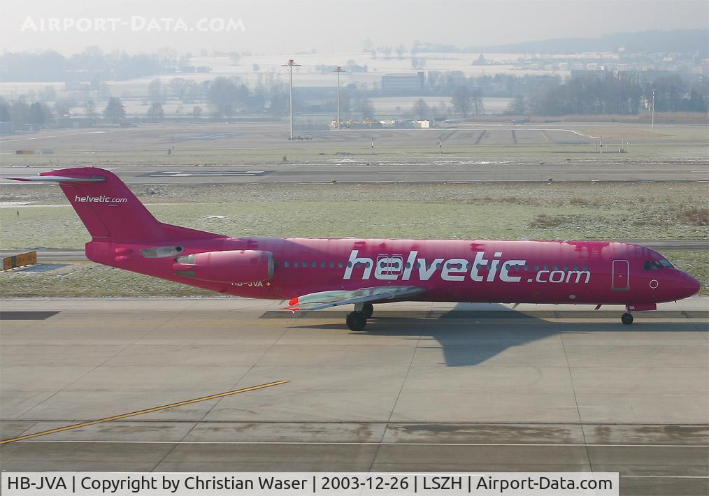 HB-JVA, 1993 Fokker 100 (F-28-0100) C/N 11460, Helvetic