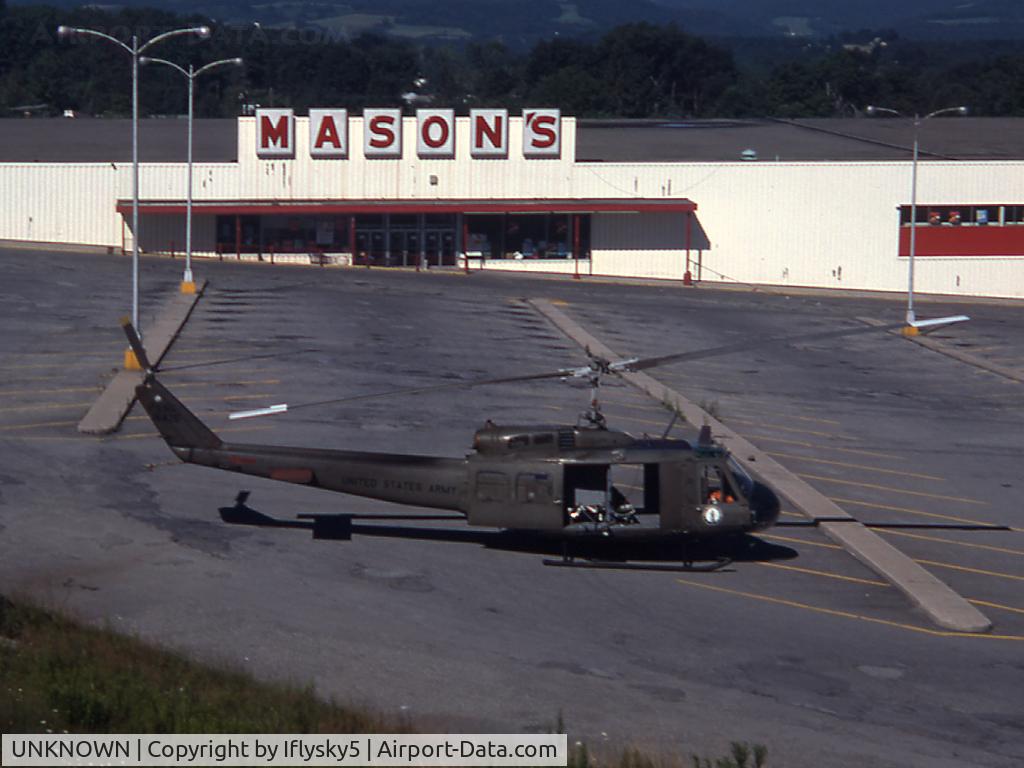 UNKNOWN, , US ARMY UH-1H off airport landing in parking lot