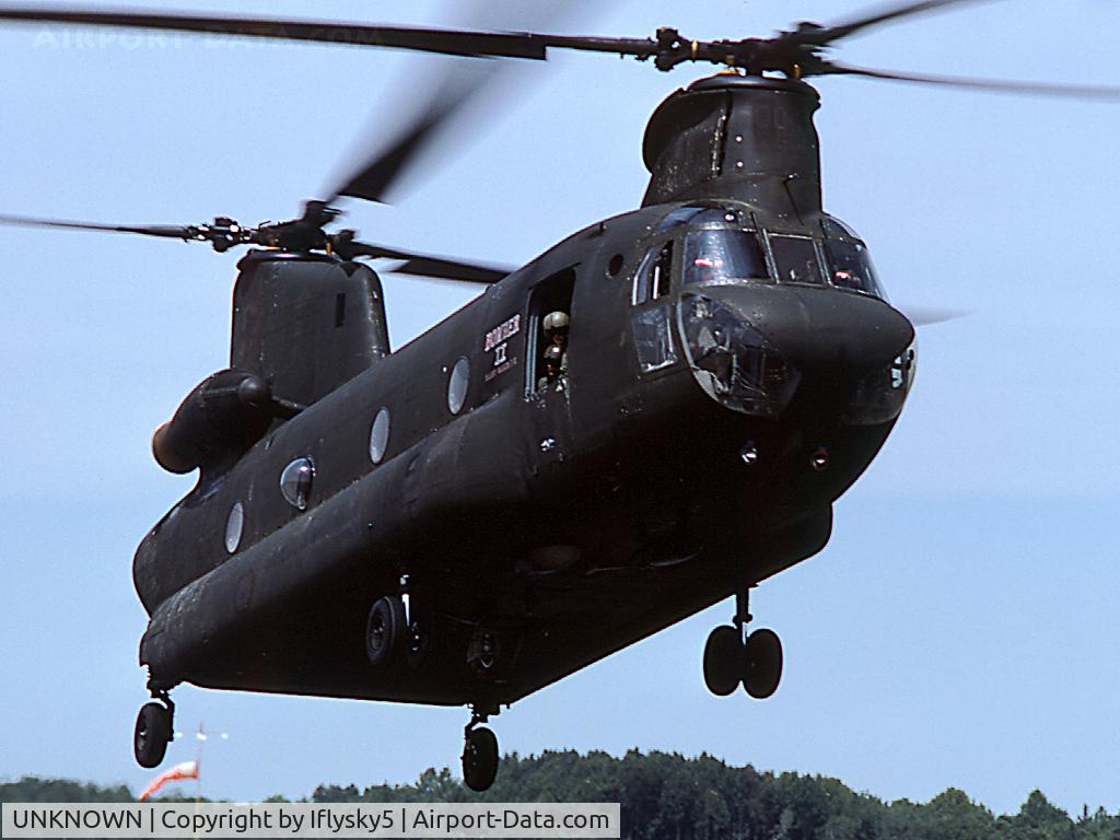 UNKNOWN, , US ARMY CH-47 flares in for a landing