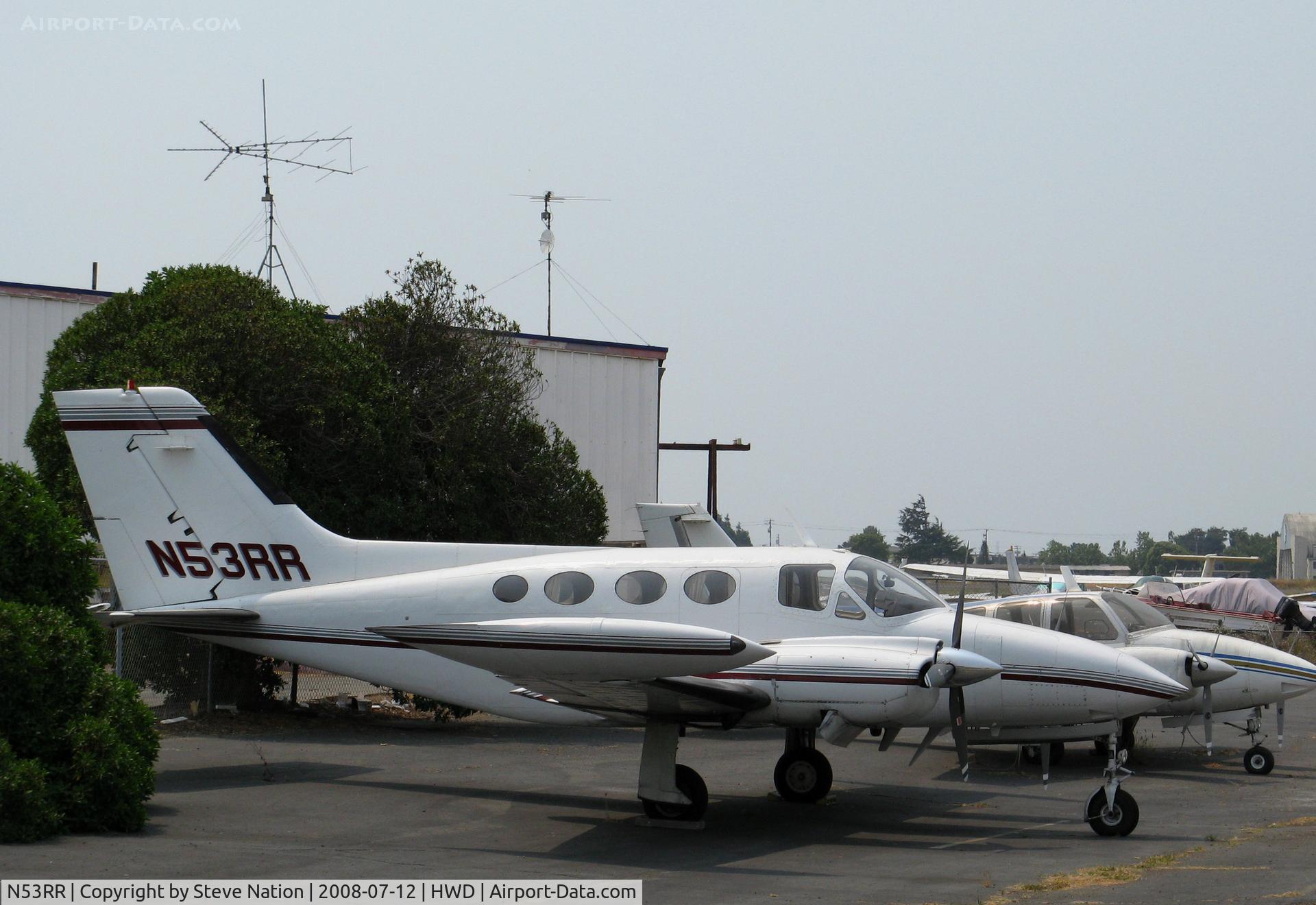 N53RR, 1969 Cessna 421A Golden Eagle C/N 421A0029, 1969 Cessna 421A in smoky conditions @ Hayward Air Terminal, CA