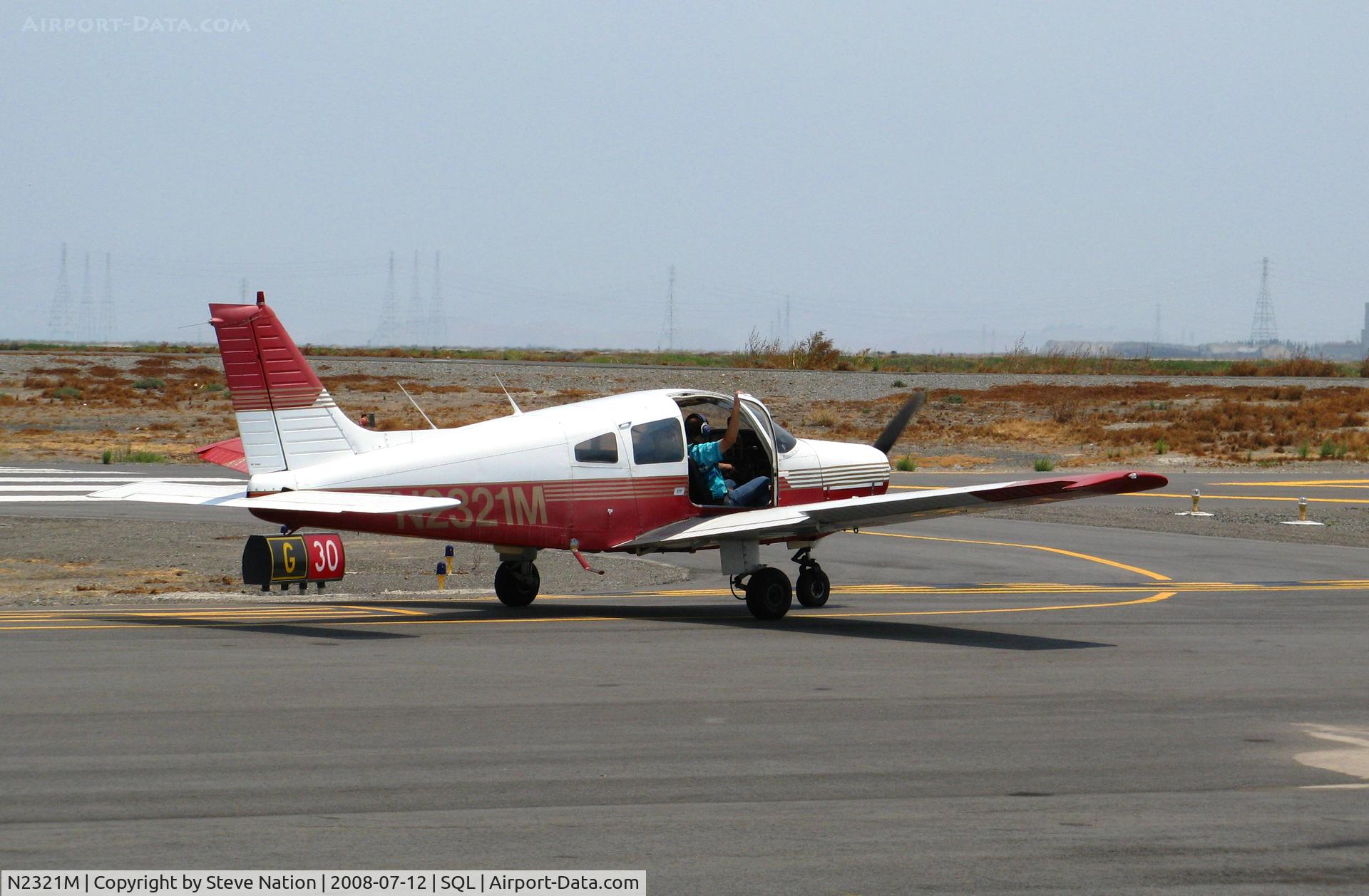 N2321M, 1977 Piper PA-28-161 C/N 28-7816278, 1977 Piper PA-28-161 holding for take-off in smoky conditions @ San Carlos, CA