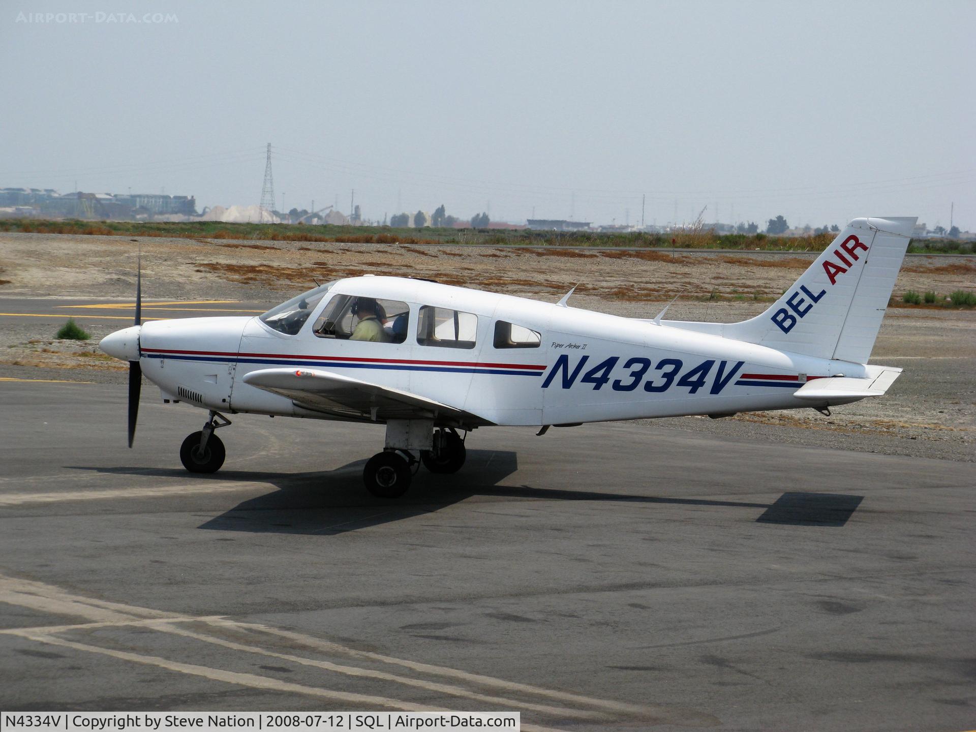 N4334V, 1984 Piper PA-28-181 Archer C/N 28-8490039, Bel Air 1984 Piper PA-28-181 crew training in smoky conditions @ San Carlos, CA