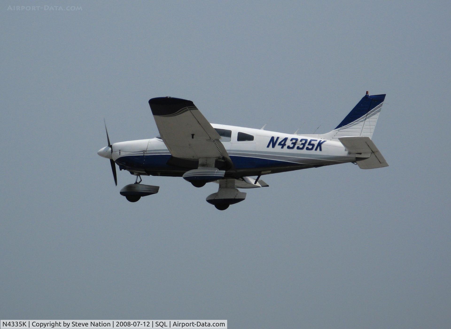 N4335K, 1984 Piper PA-28-181 C/N 28-8490044, Nice paint job on 1984 Piper PA-28-181 in smoky conditions @ San Carlos, CA