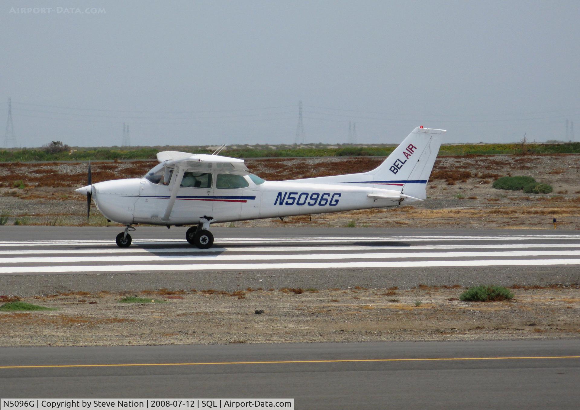 N5096G, 1979 Cessna 172N C/N 17273545, Bel Air 1979 Cessna 172N taking-off in smoky conditions @ San Carlos, CA