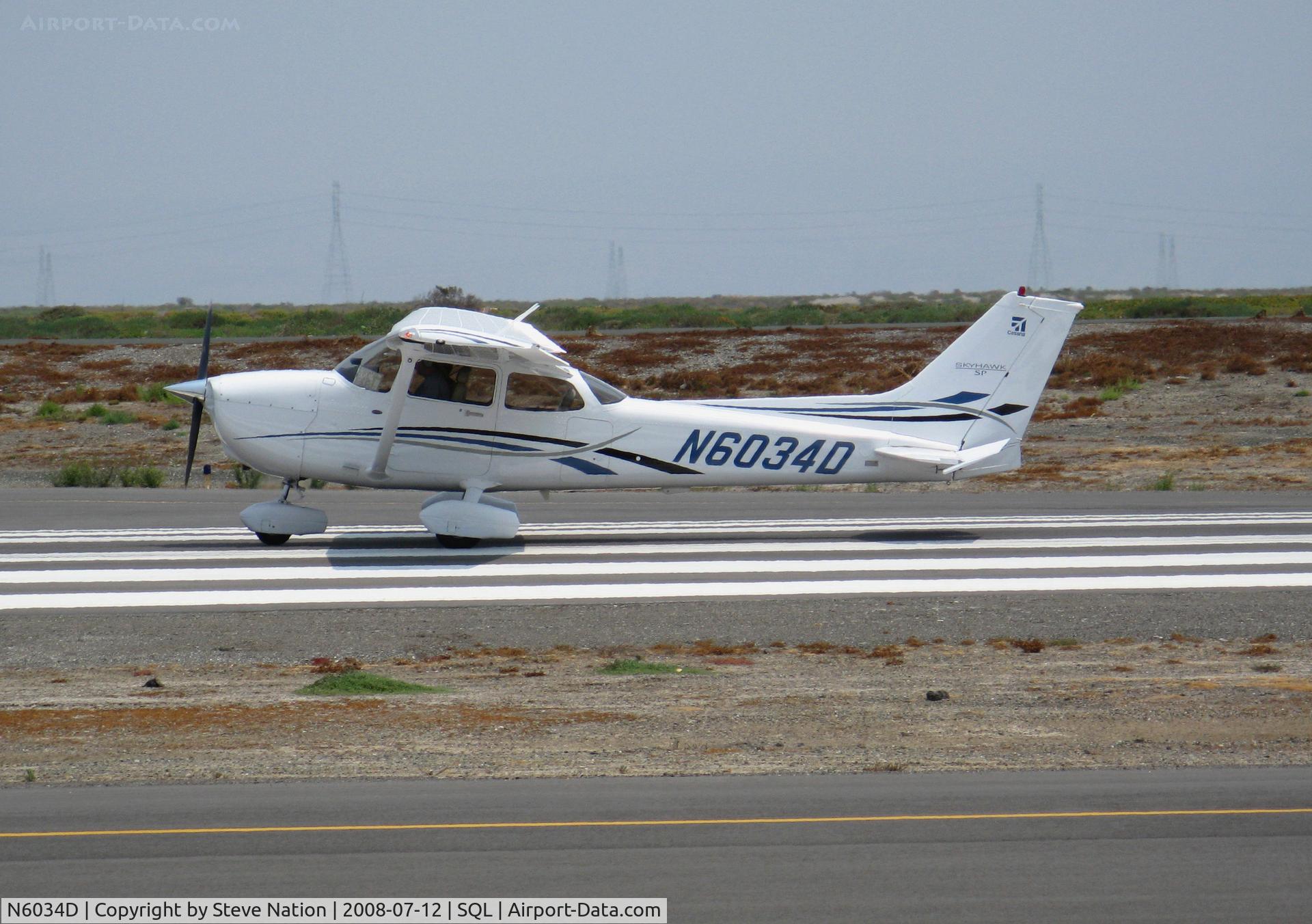 N6034D, 2006 Cessna 172S C/N 172S10195, 2006 Cessna 172S taking-off in smoky conditions @ San Carlos, CA