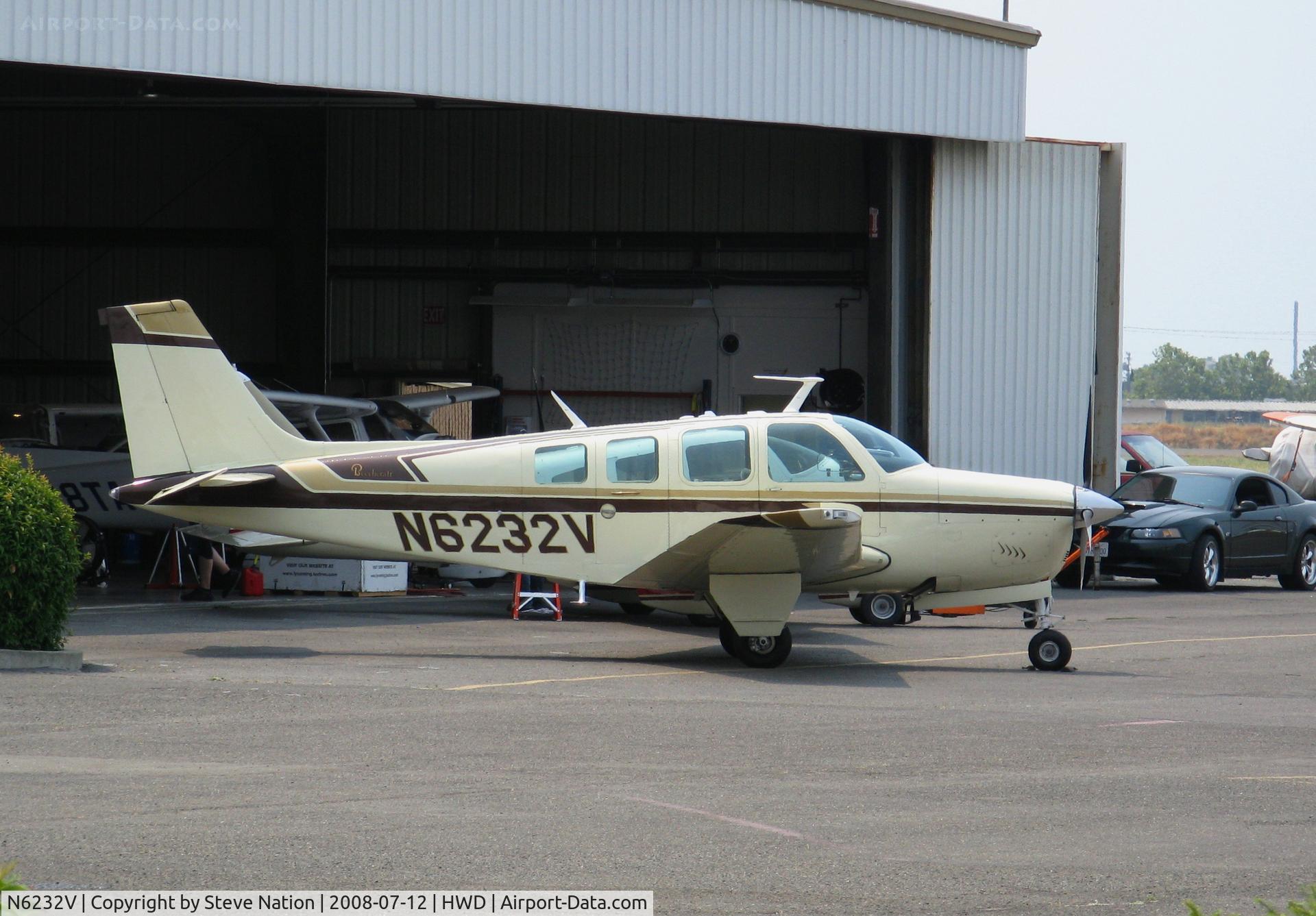 N6232V, 1968 Beech 36 Bonanza C/N E-4, 1968 Beech 36 in smoky conditions @ Hayward Air Terminal, CA
