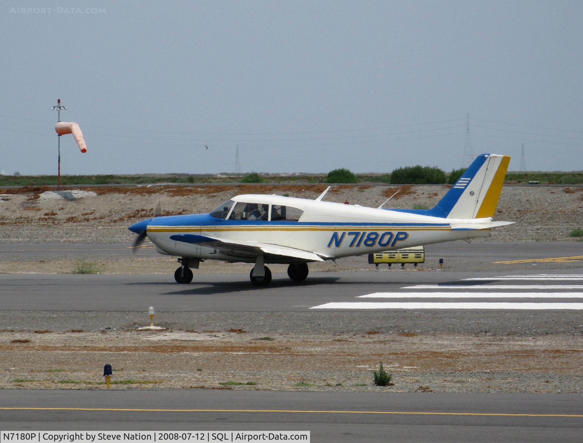 N7180P, 1960 Piper PA-24-250 Comanche C/N 24-2349, 1960 Piper PA-24-250 taking-off in smoky conditions @ San Carlos, CA