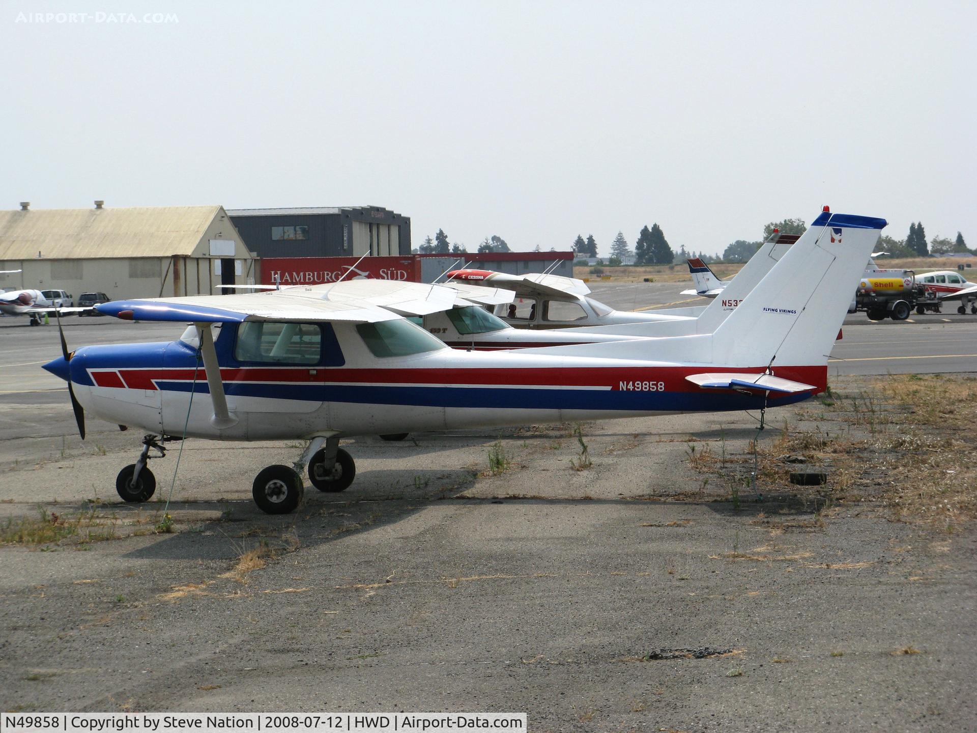 N49858, 1978 Cessna 152 C/N 15281362, Flying Vikings 1978 Cessna 152 in smoky conditions @ Hayward Air Terminal, CA
