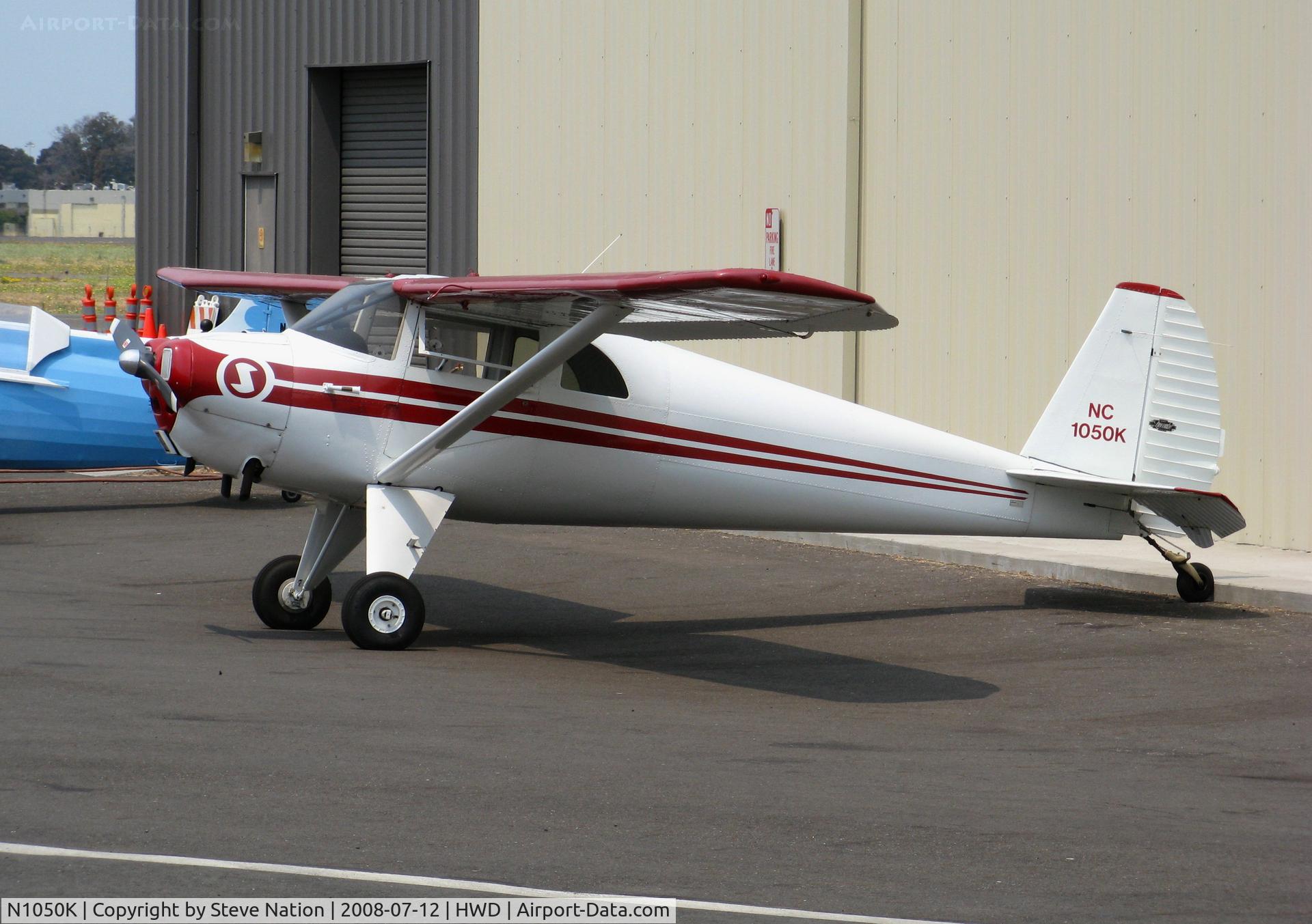 N1050K, 1946 Luscombe 8E Silvaire C/N 3777, 1946 Luscombe 8E as NC1050K in smoky conditions @ Hayward Air Terminal, CA