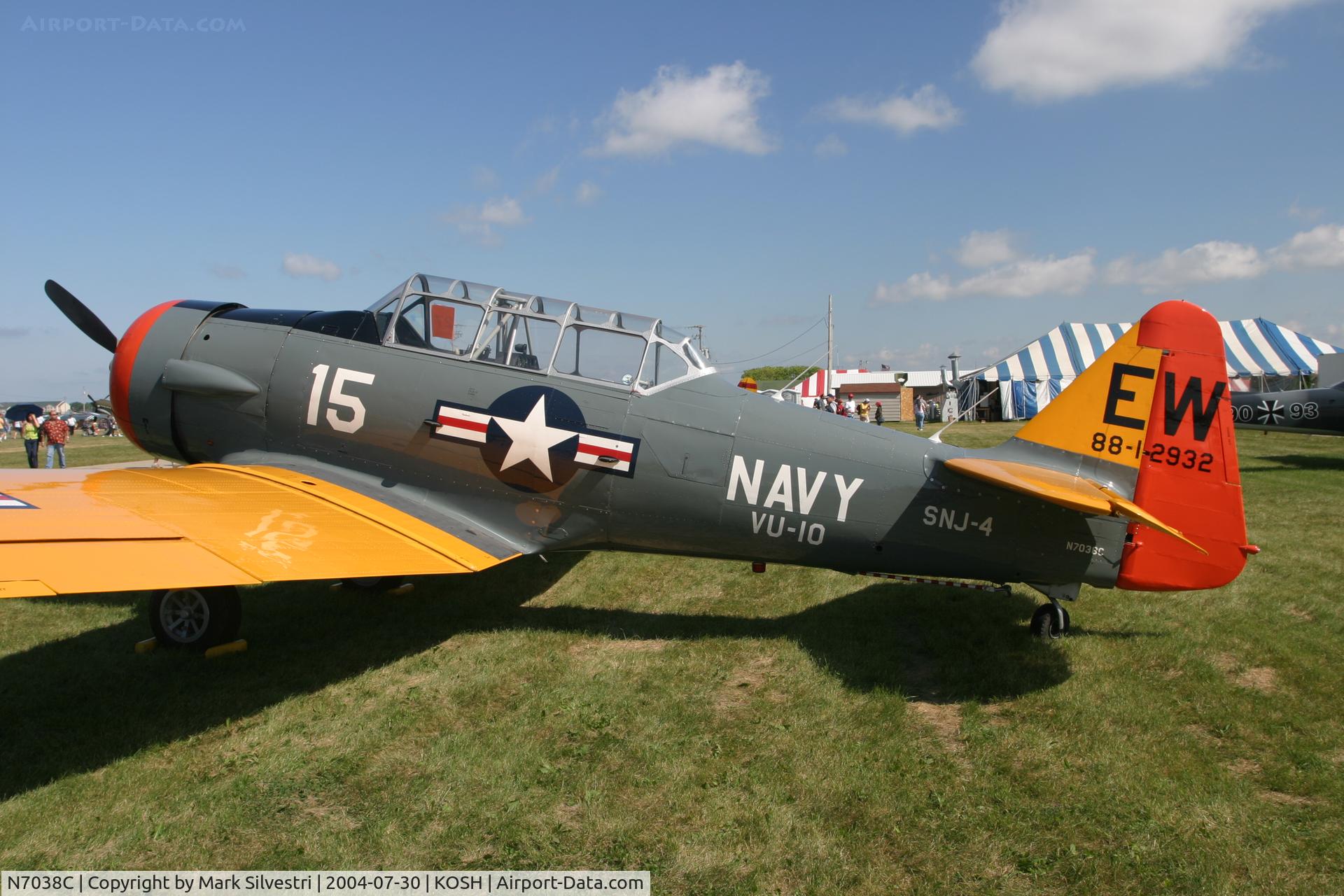 N7038C, 1957 North American SNJ-4 Texan C/N 88-12932, Oshkosh 2004