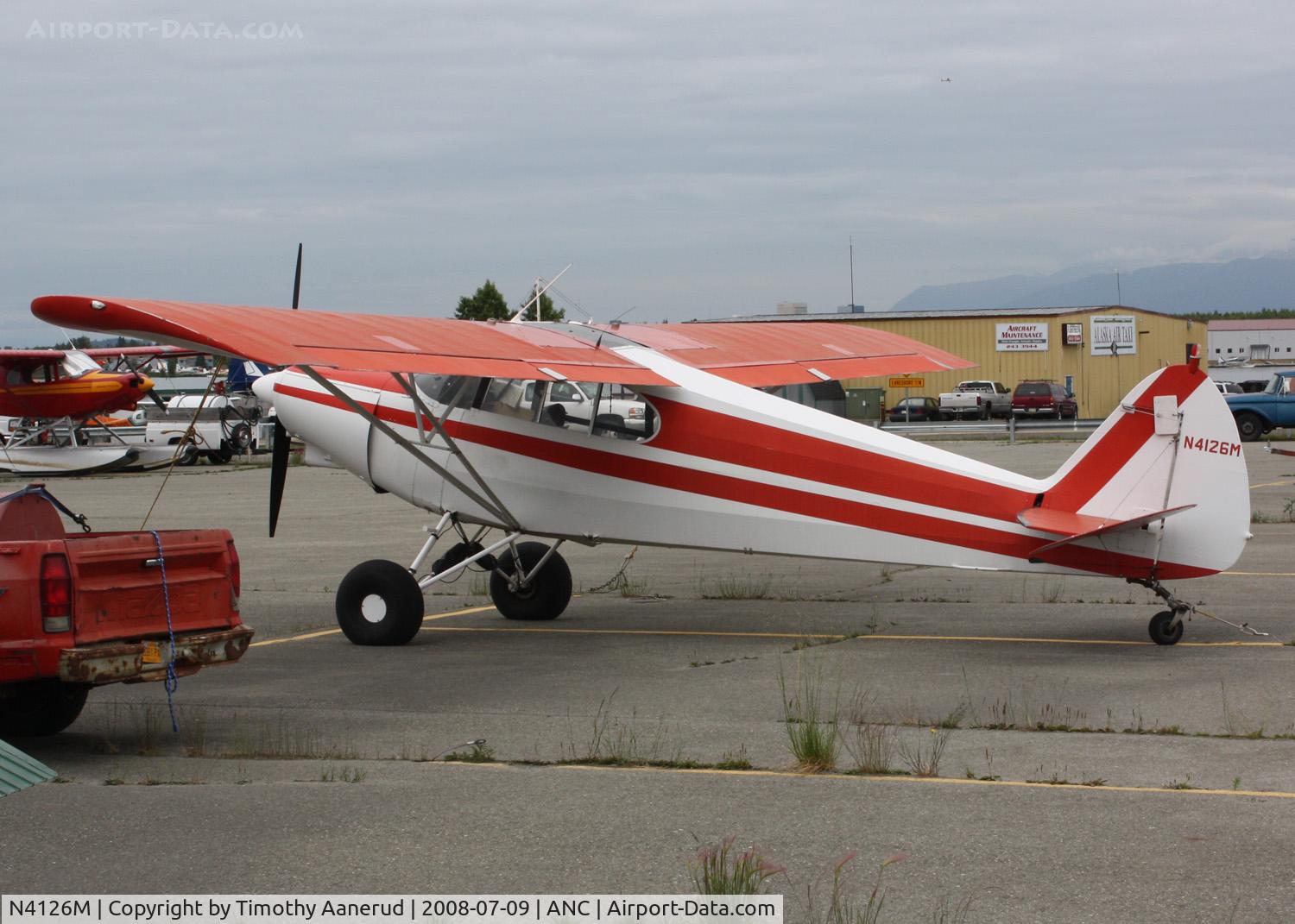 N4126M, 1947 Piper PA-12 Super Cruiser C/N 12-3032, General Aviation parking area at Anchorage