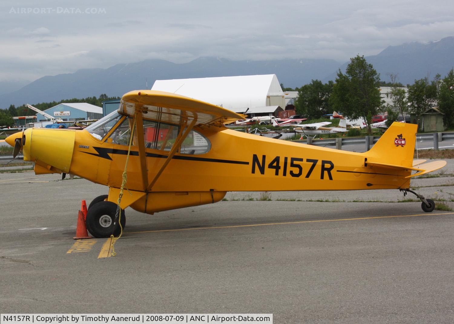 N4157R, 1993 Piper PA-18-150 Super Cub C/N 1809076, General Aviation parking area at Anchorage.  No rudder