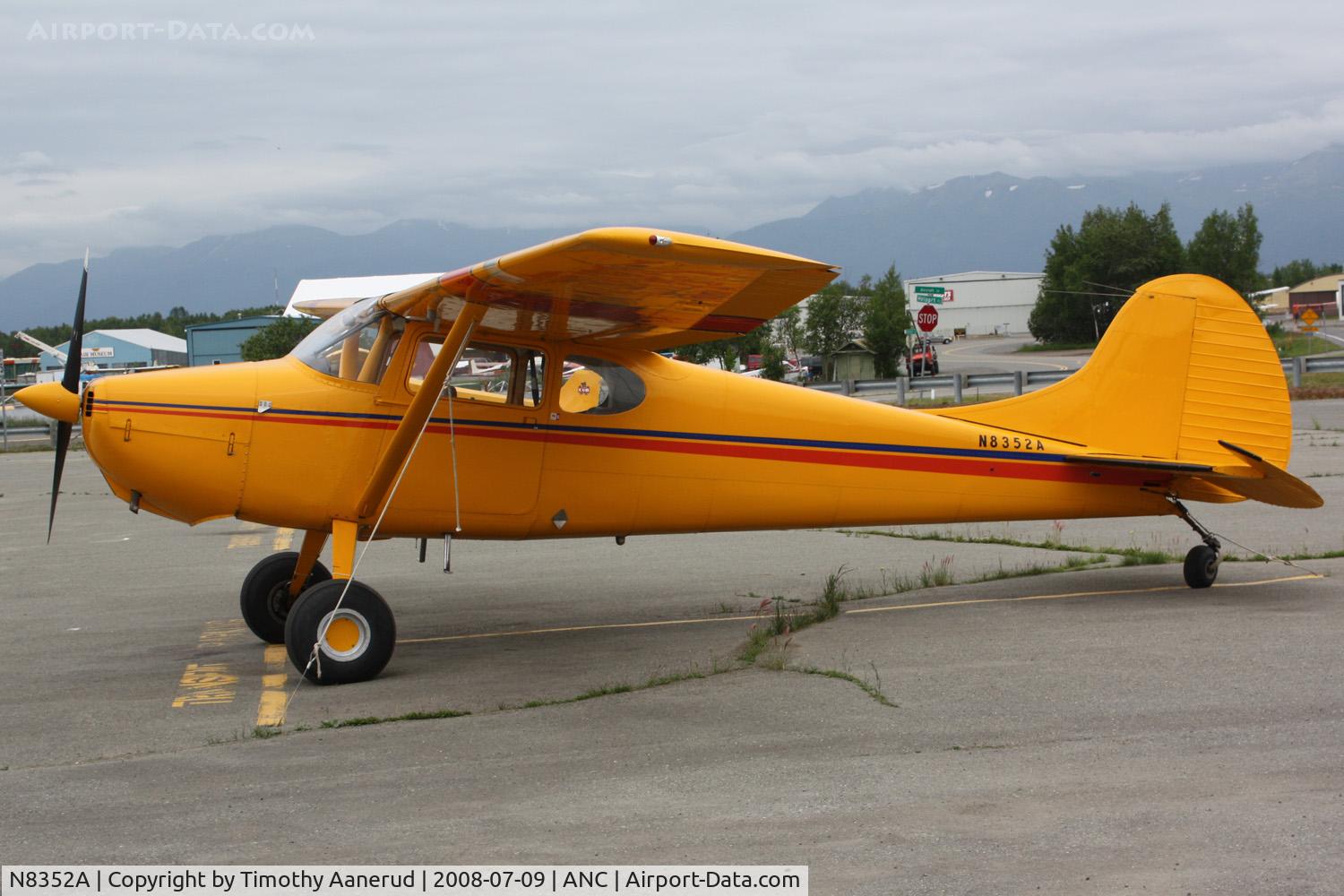 N8352A, 1952 Cessna 170B C/N 25204, General Aviation parking area at Anchorage