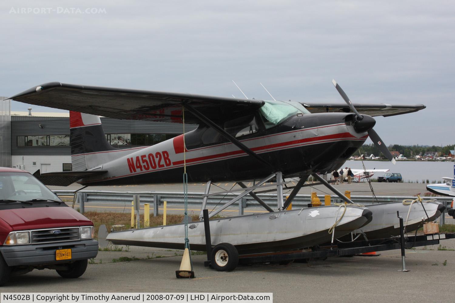 N4502B, 1955 Cessna 180 C/N 31401, General Aviation parking area at Anchorage
