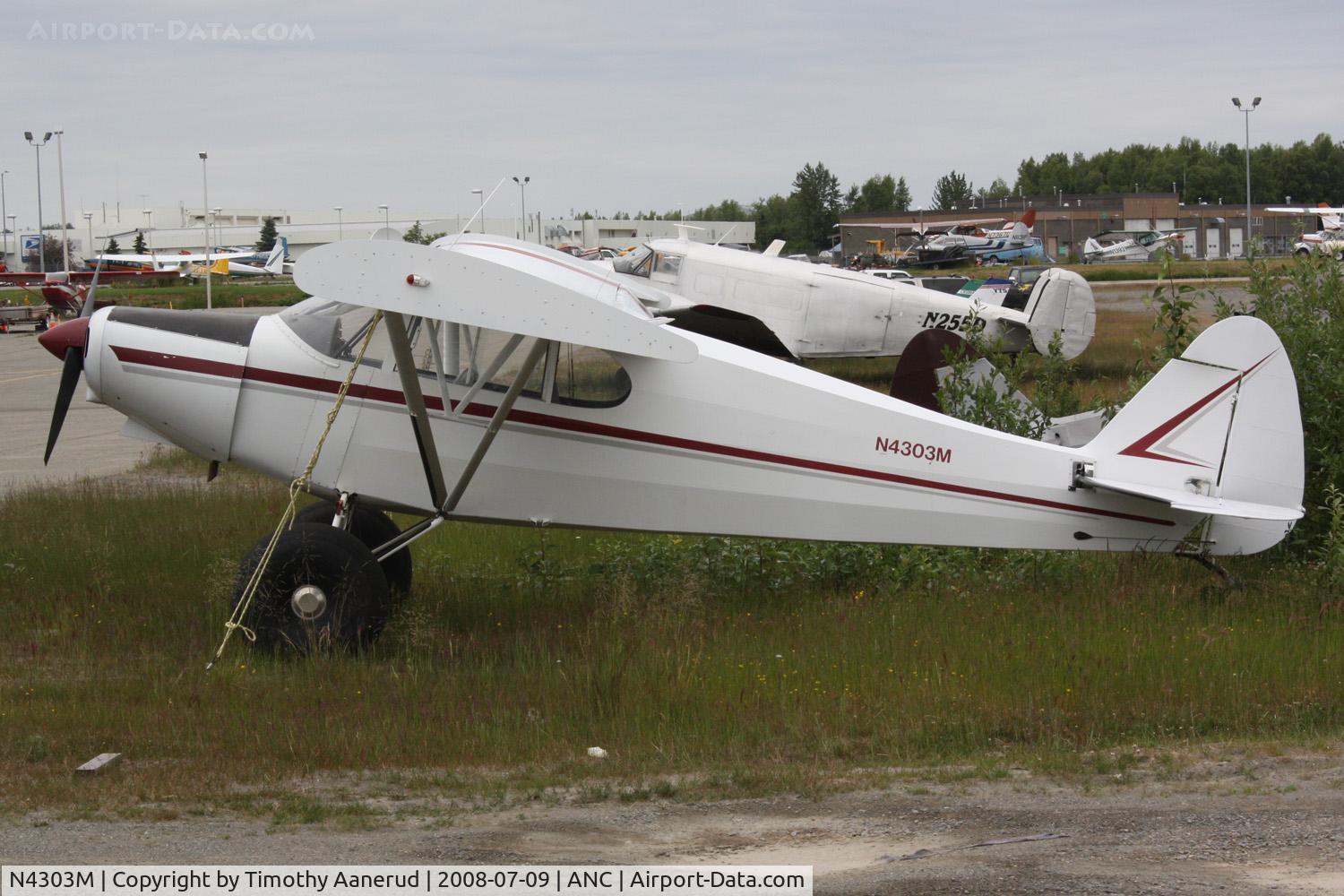 N4303M, 1947 Piper PA-12 Super Cruiser C/N 12-3235, General Aviation parking area at Anchorage