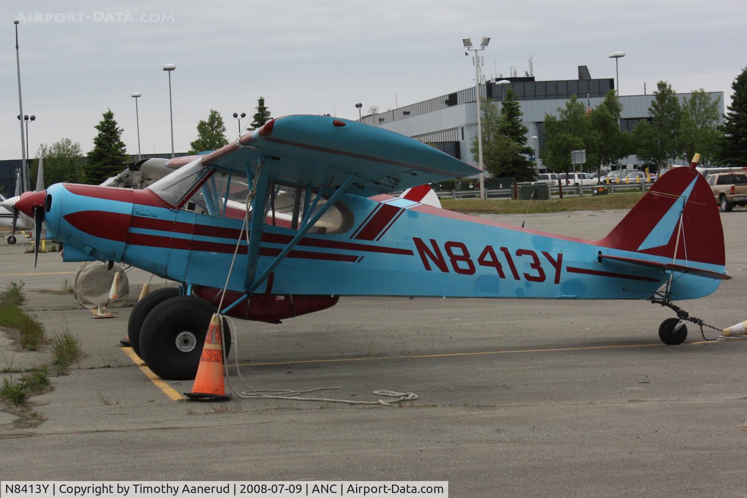 N8413Y, 1969 Piper PA-18-150 Super Cub C/N 18-8858, General Aviation parking area at Anchorage