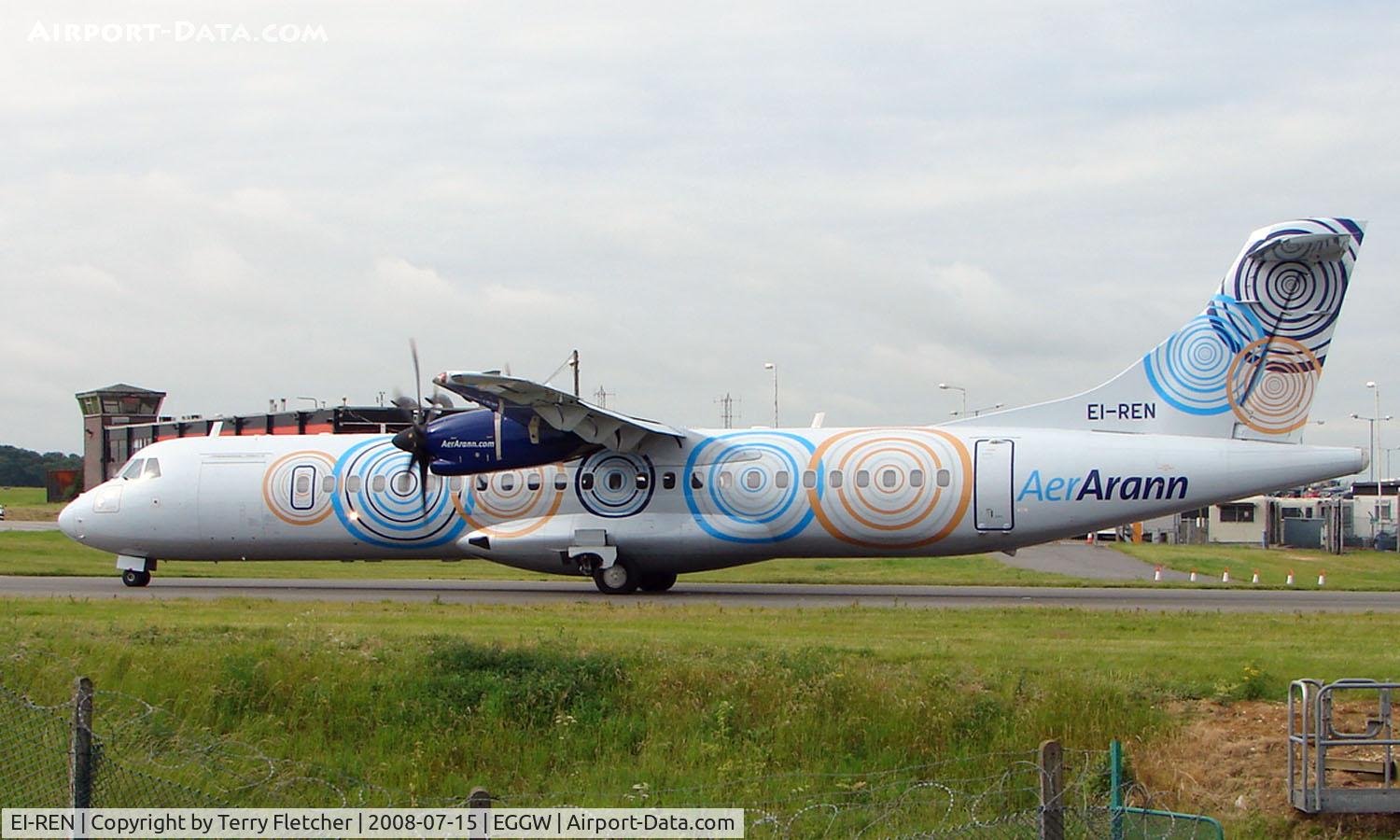 EI-REN, 2008 ATR 72-212A C/N 778, Aer Arran ATR72 taxies out at Luton