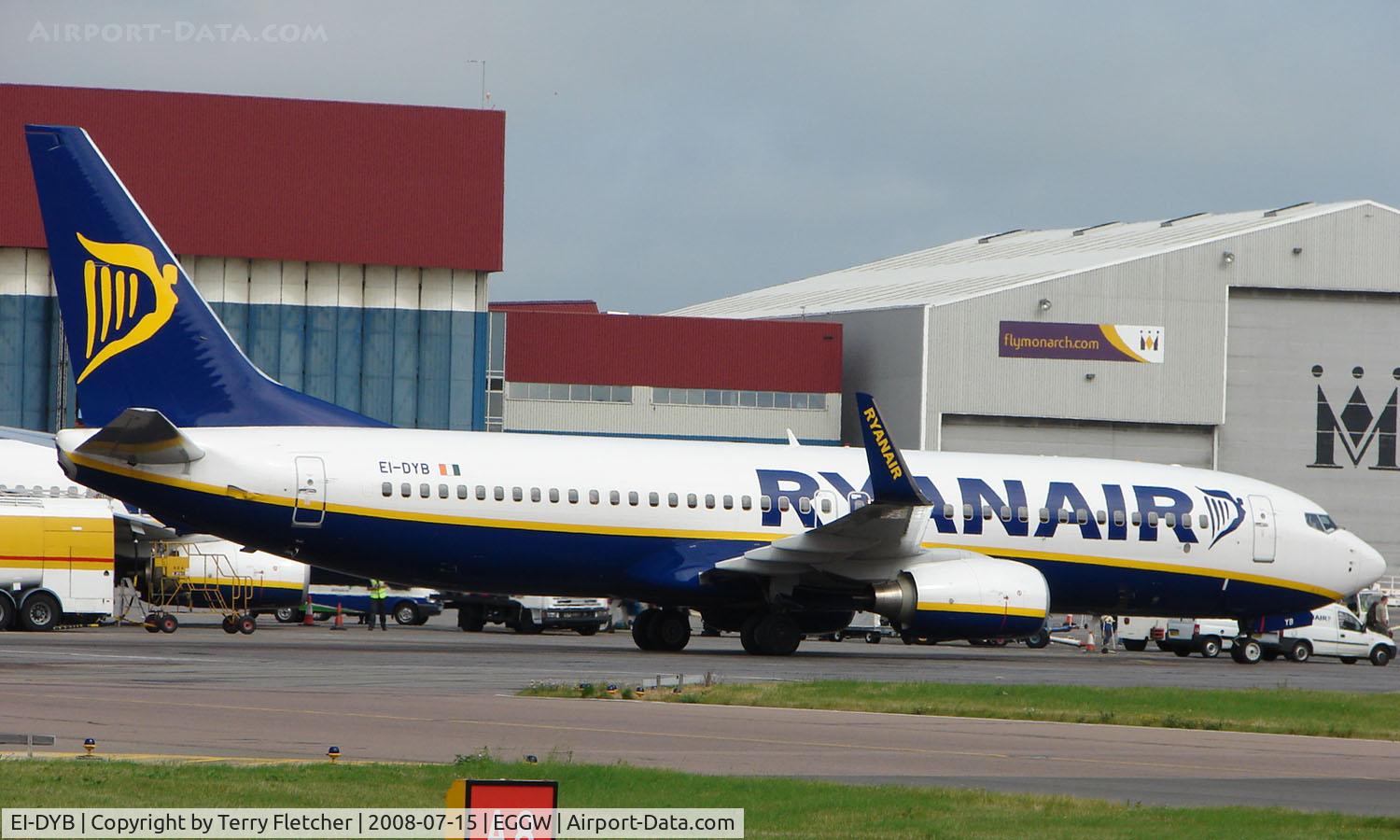 EI-DYB, 2008 Boeing 737-8AS C/N 33633, One of the latest batch of Ryanair B737 deliveries pays a visit to Luton