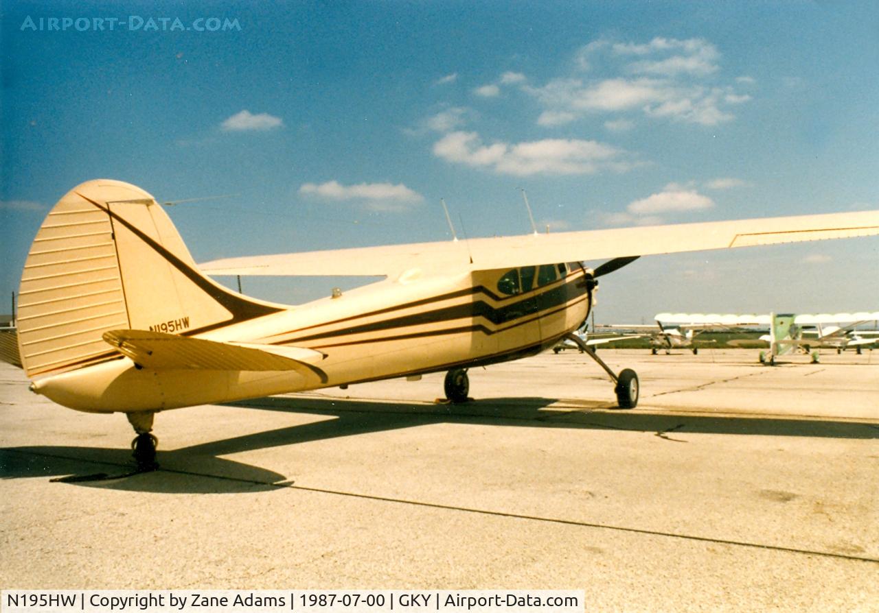 N195HW, 1952 Cessna 195 C/N 7800, At Arlington Municipal