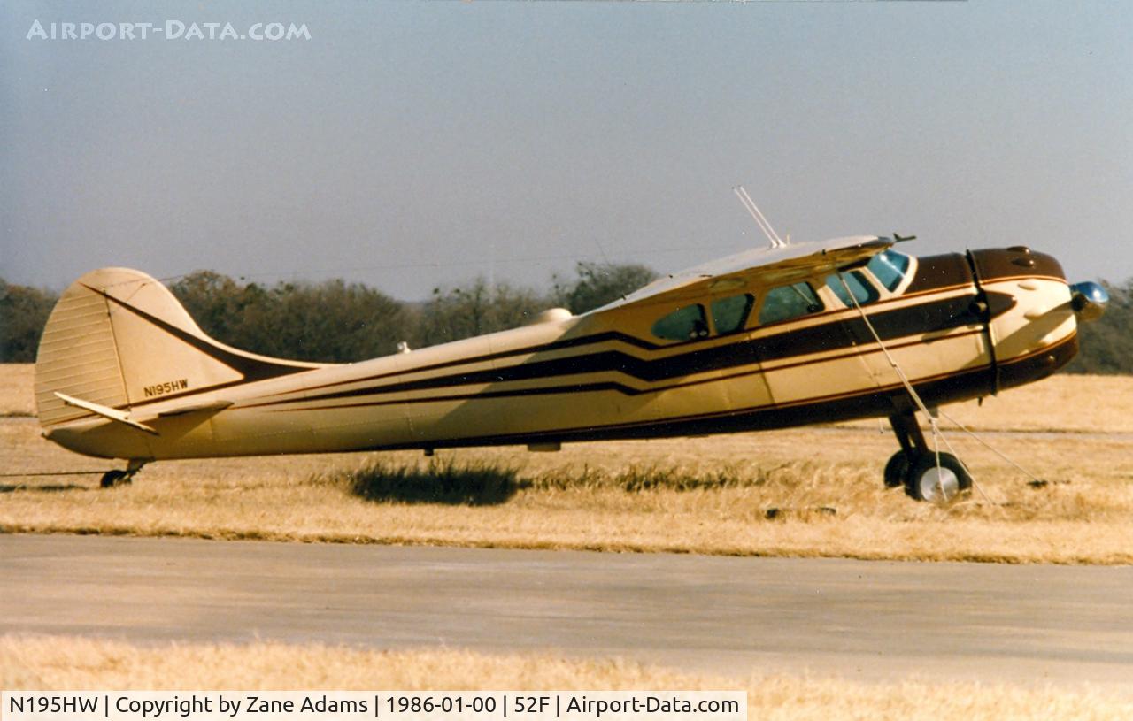 N195HW, 1952 Cessna 195 C/N 7800, At Aero Valley (Northwest Regional)