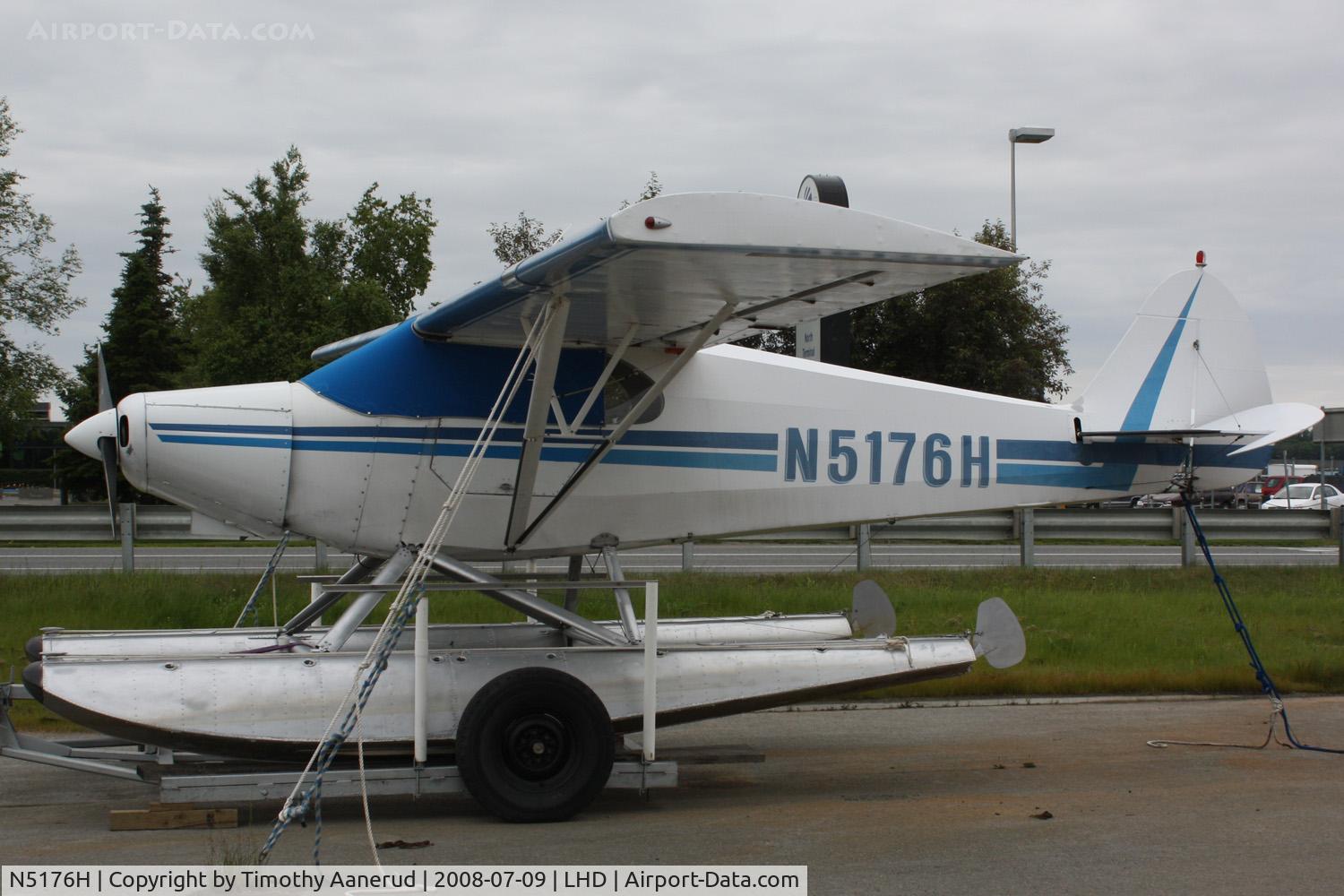 N5176H, 1948 Piper PA-14 Family Cruiser C/N 14-196, General Aviation parking area at Anchorage