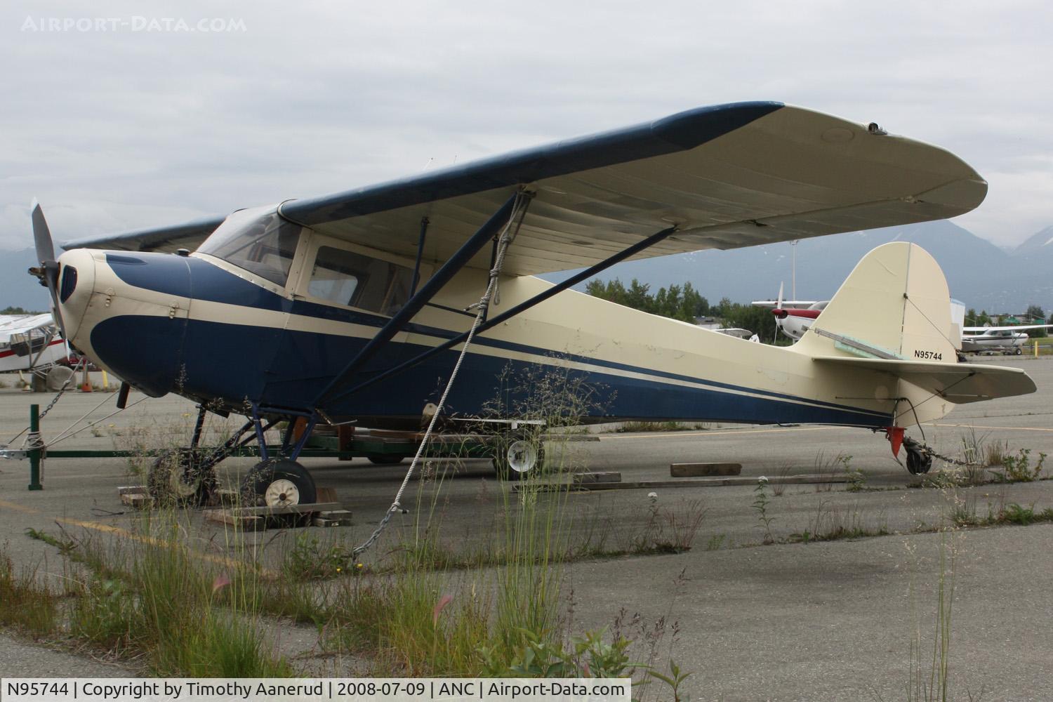 N95744, 1946 Taylorcraft BC12-D C/N 8044, General Aviation parking area at Anchorage