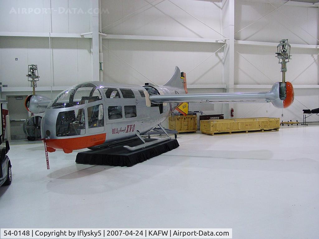 54-0148, 1954 Bell XV-3A C/N 2, USAAF XV-3 BELL 200 returned to Bell from the Army aviation museum at Ft. Rucker for restoration, she will finally call the Air Force museum at Wright Patterson home when she is completed!