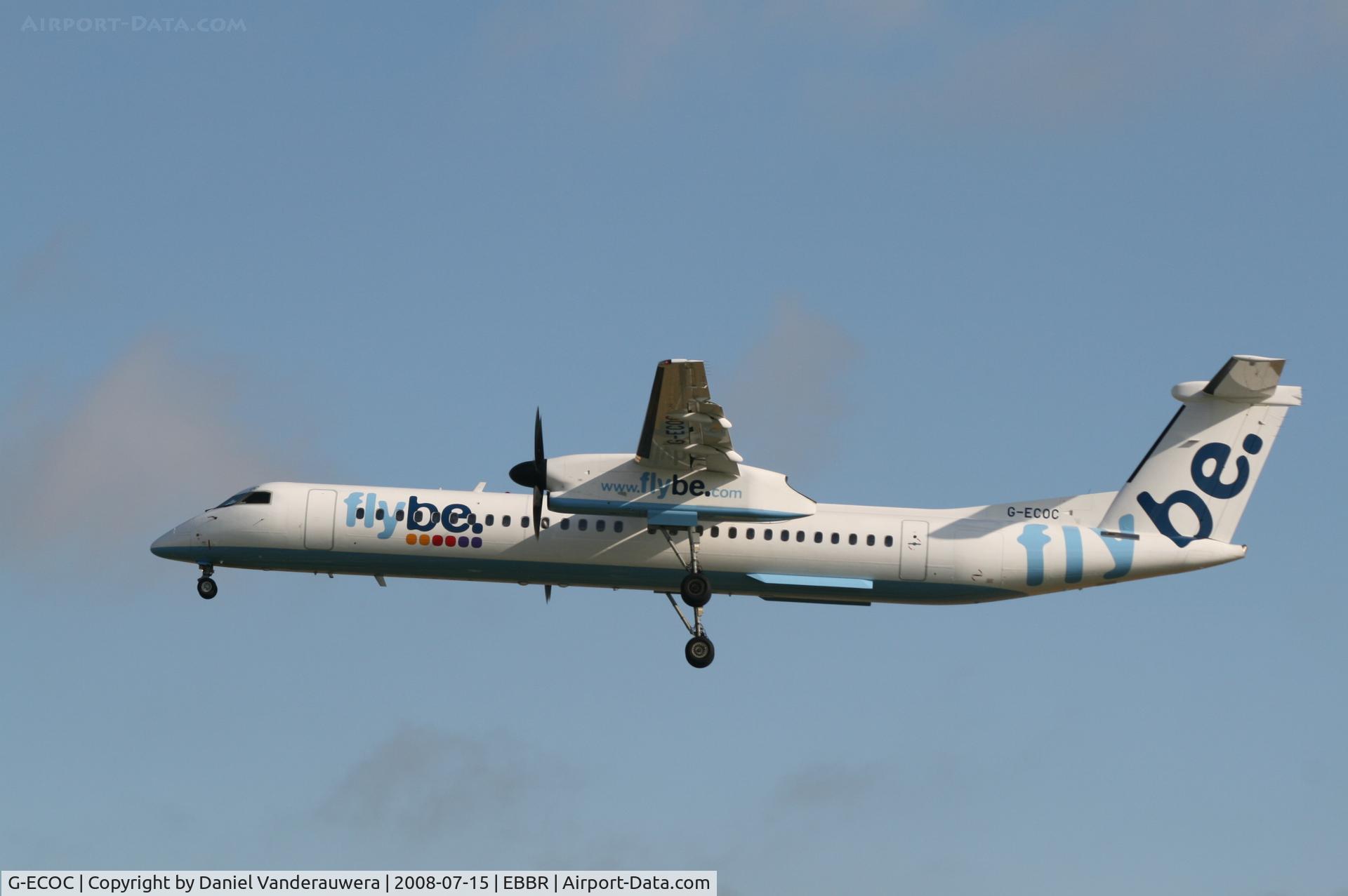 G-ECOC, 2007 De Havilland Canada DHC-8-402Q Dash 8 C/N 4197, arrival of flight BE7181 to rwy 25L