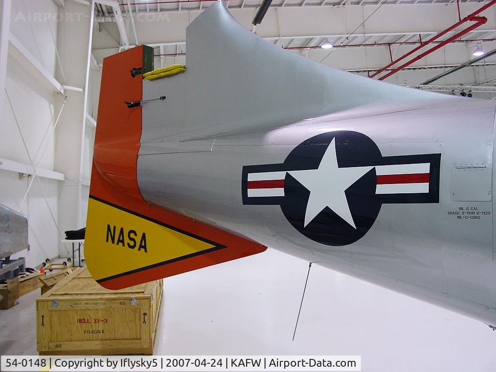 54-0148, 1954 Bell XV-3A C/N 2, USAAF XV-3 BELL 200 the tail section showing NASA markings