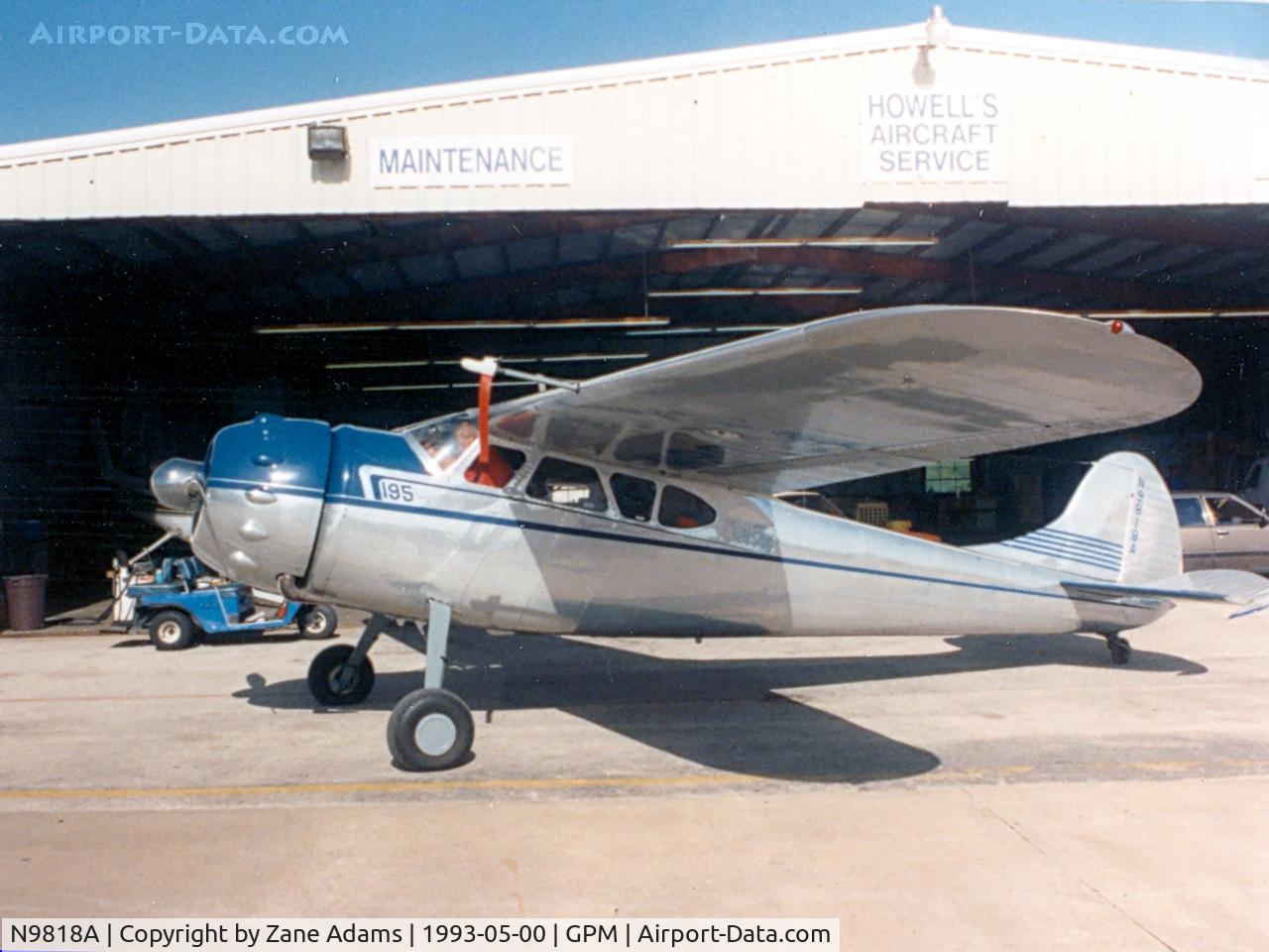 N9818A, 1950 Cessna 195 C/N 7497, At Grand Prairie Municipal