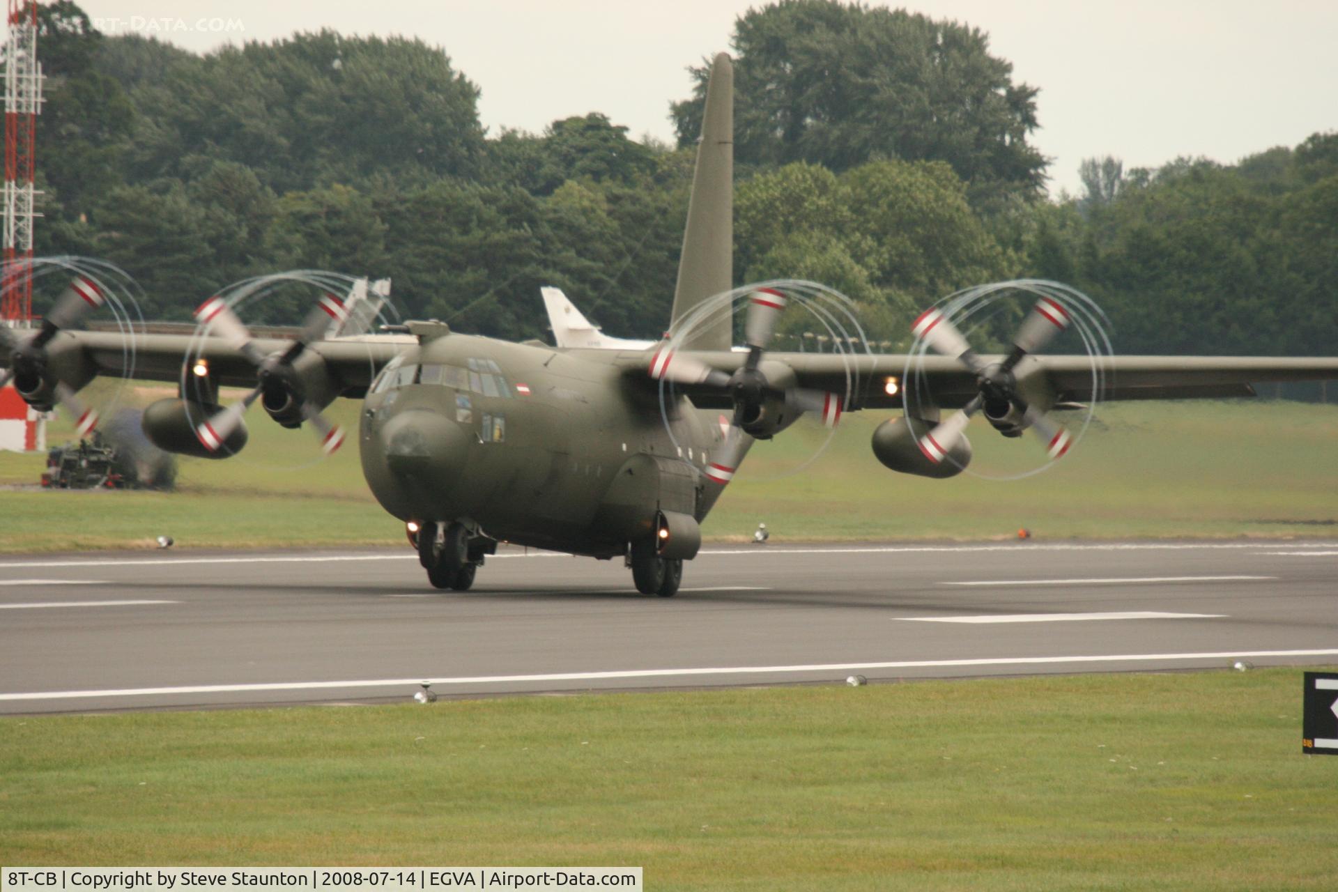 8T-CB, 1967 Lockheed C-130K Hercules C.1 C/N 382-4256, Taken at the Royal International Air Tattoo 2008 during arrivals and departures (show days cancelled due to bad weather)