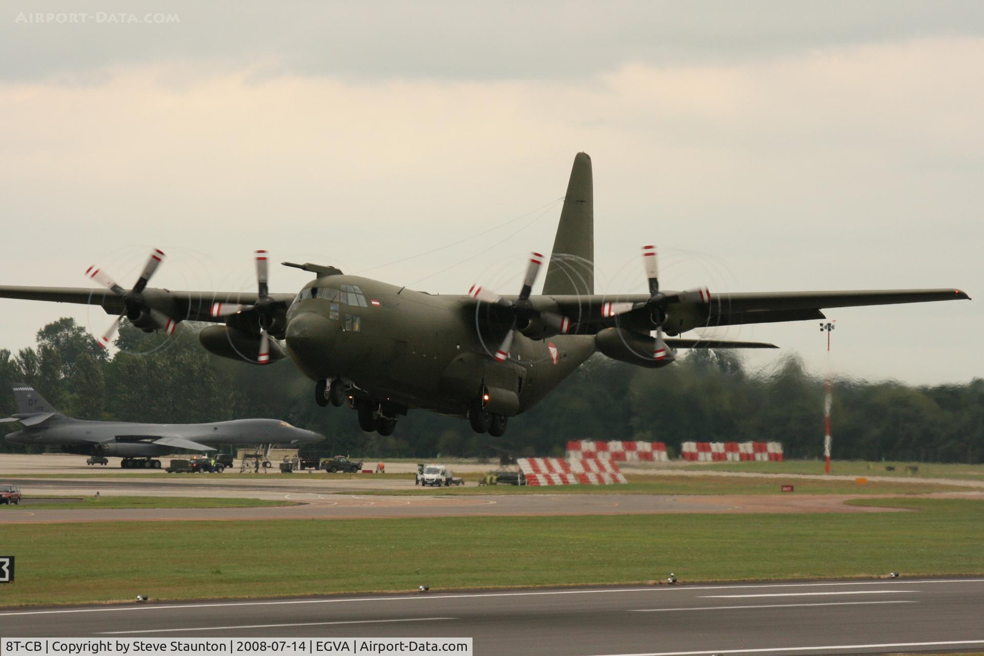 8T-CB, 1967 Lockheed C-130K Hercules C.1 C/N 382-4256, Taken at the Royal International Air Tattoo 2008 during arrivals and departures (show days cancelled due to bad weather)