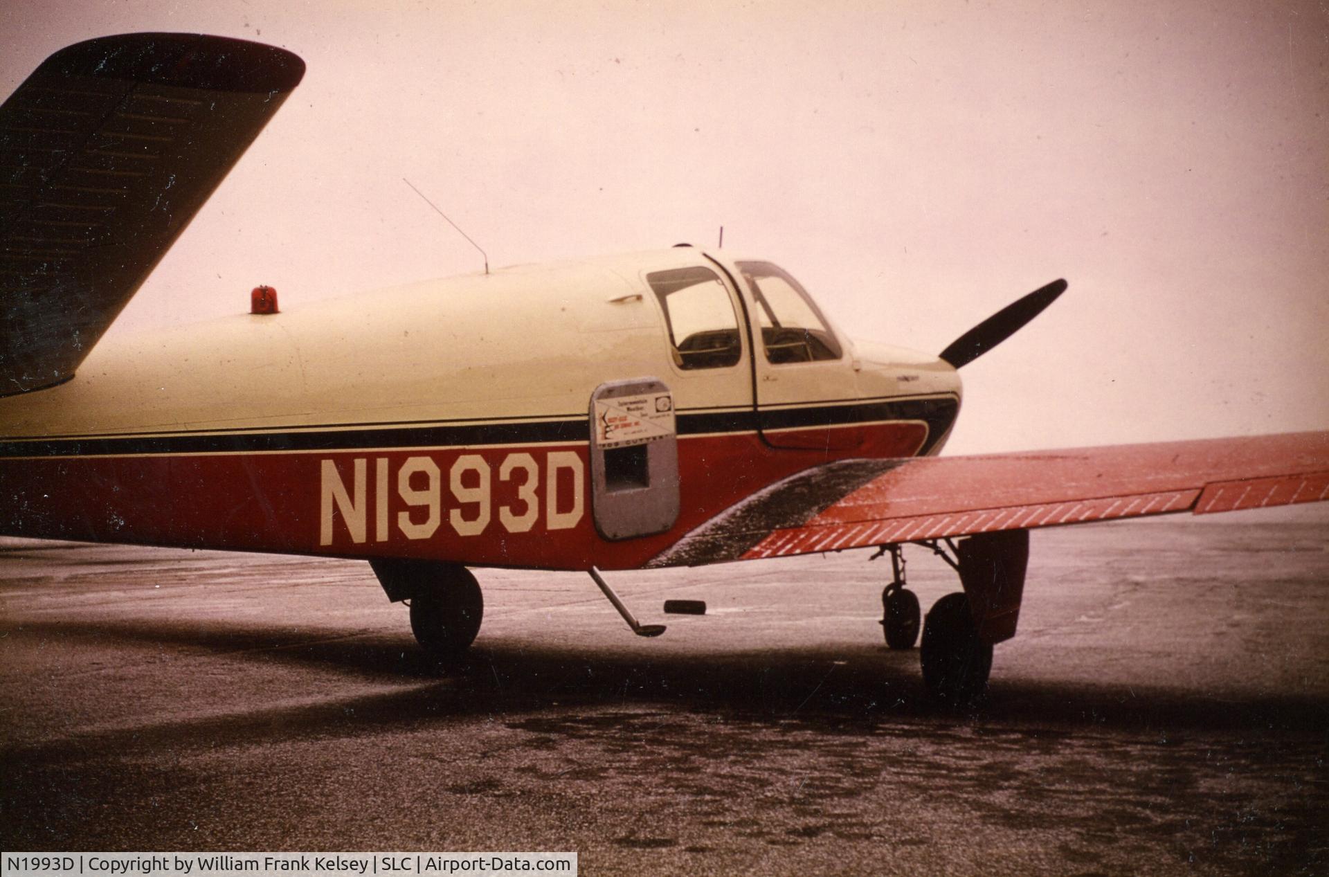 N1993D, 1952 Beech C35 Bonanza C/N D-3256, This aircraft was used by Kemp and Kelsey Airservice of Salt Lake City, Utah to conduct fog seeding at the Salt Lake Airport in the early 1960's.