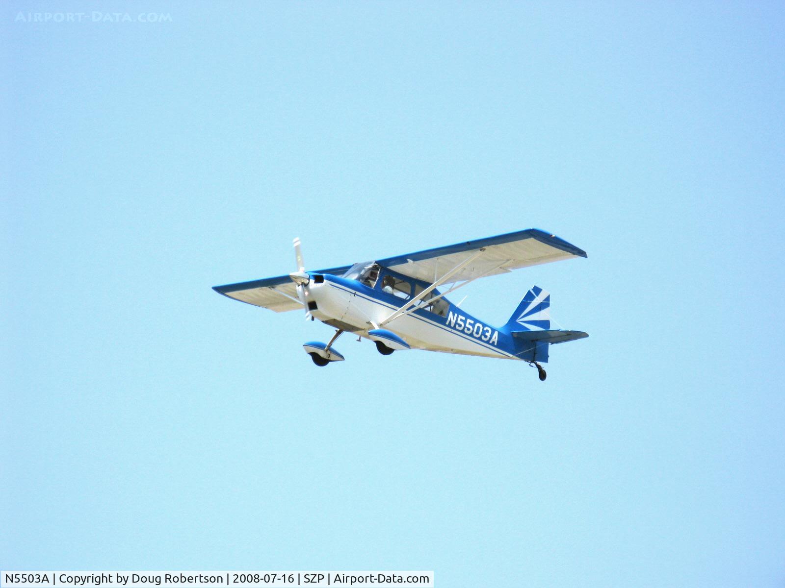 N5503A, 1978 Bellanca 8KCAB Decathlon C/N 411-78, 1978 Bellanca 8KCAB DECATHLON, Lycoming AEIO-320 150 Hp, CS prop, near symmetrical wing airfoil, rated +6g -5g, slip on final for landing rwy 22