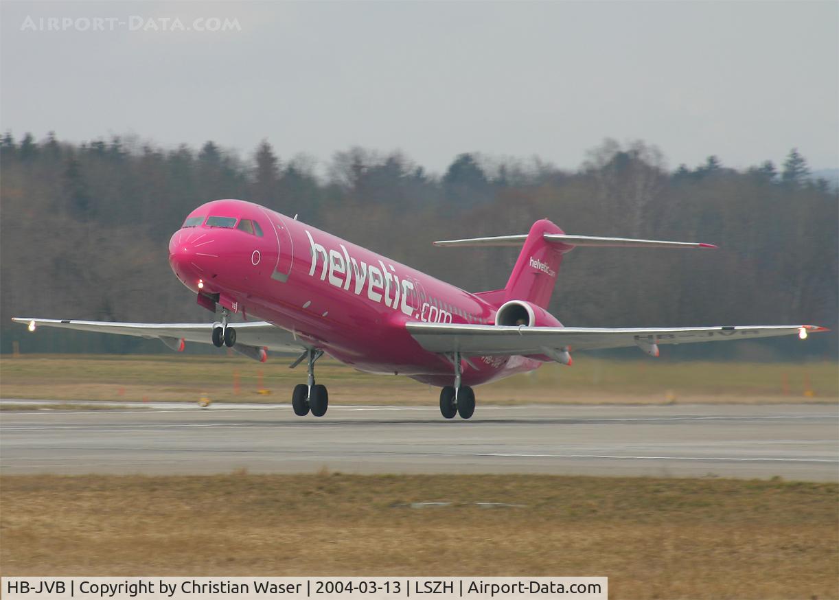 HB-JVB, 1994 Fokker 100 (F-28-0100) C/N 11491, Helvetic