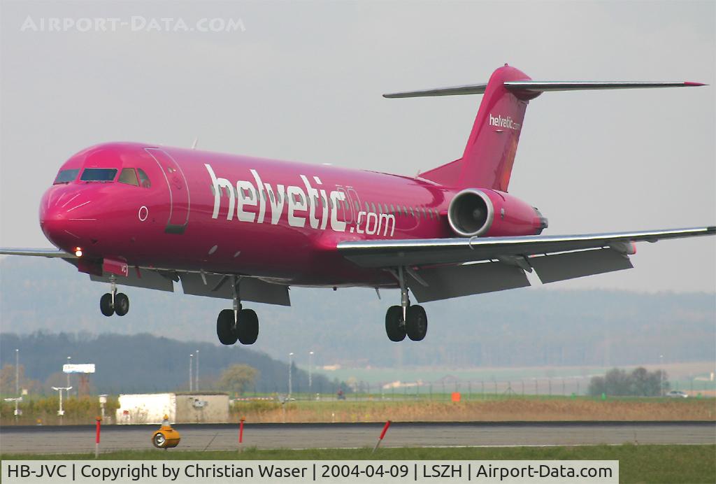 HB-JVC, 1994 Fokker 100 (F-28-0100) C/N 11501, Helvetic