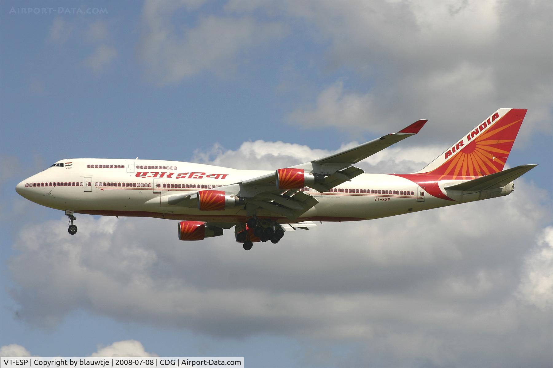 VT-ESP, 1994 Boeing 747-437 C/N 27214, Beautiful cs of Air India